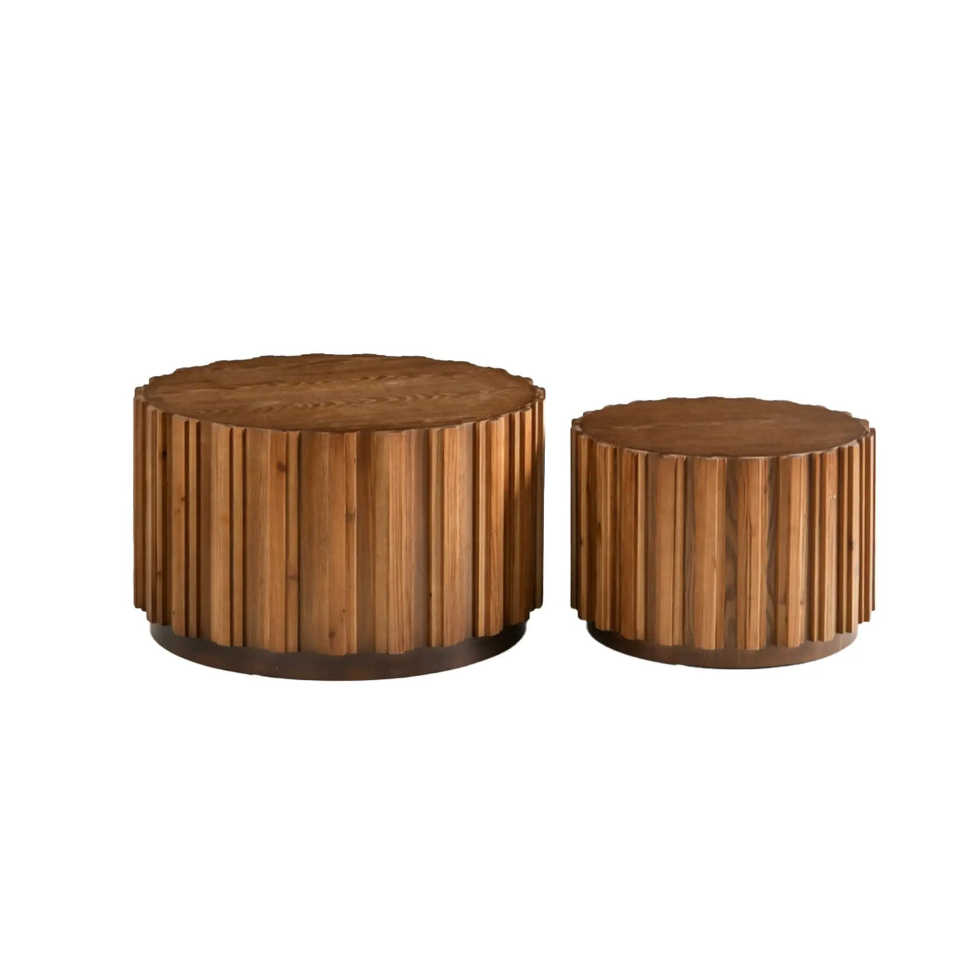19.7" + 27.5" Round Nesting Coffee Table Set of 2 by HouseOfZazla
