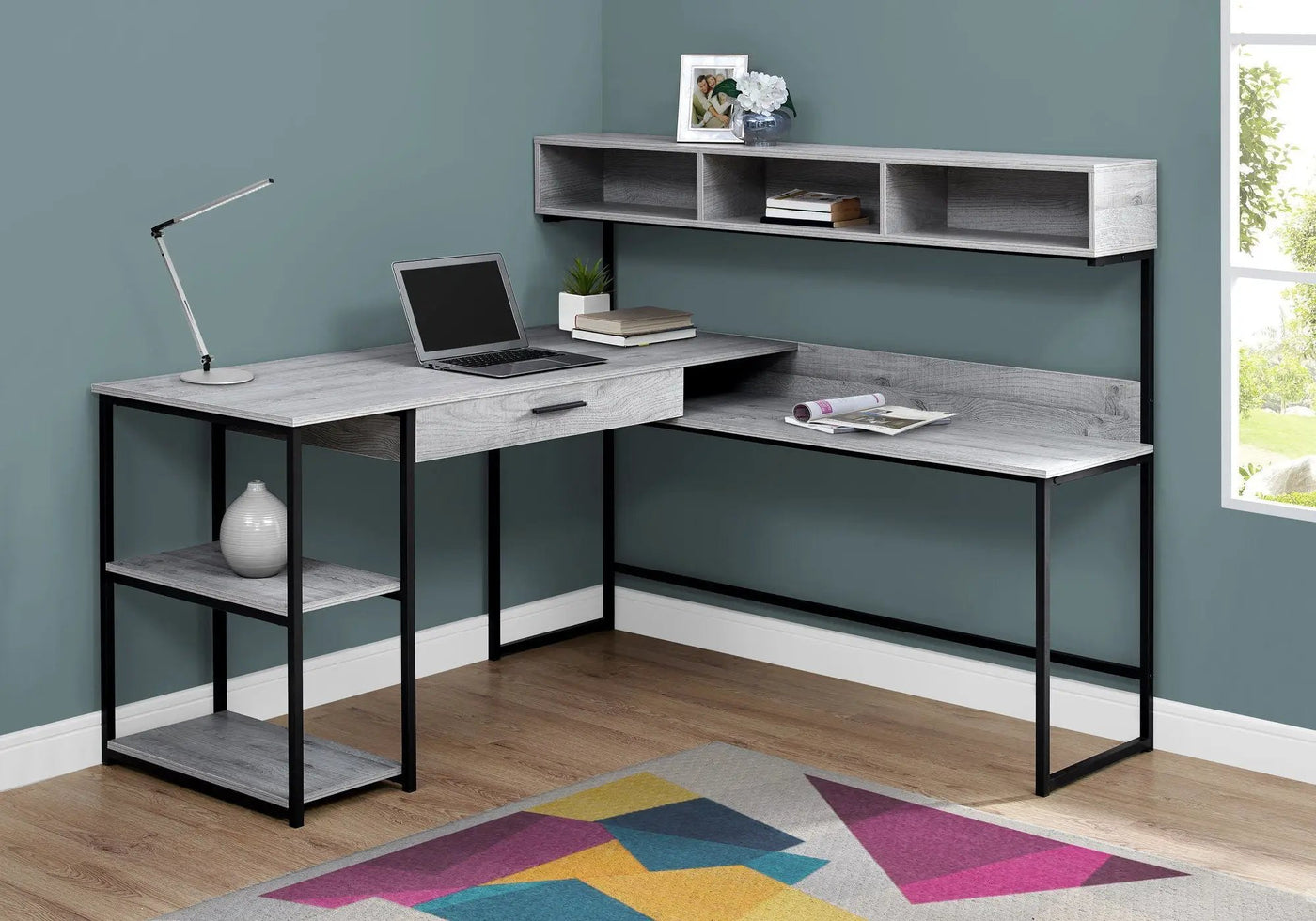 L-Shaped Corner Computer Desk with Storage Drawers by HouseOfZazla