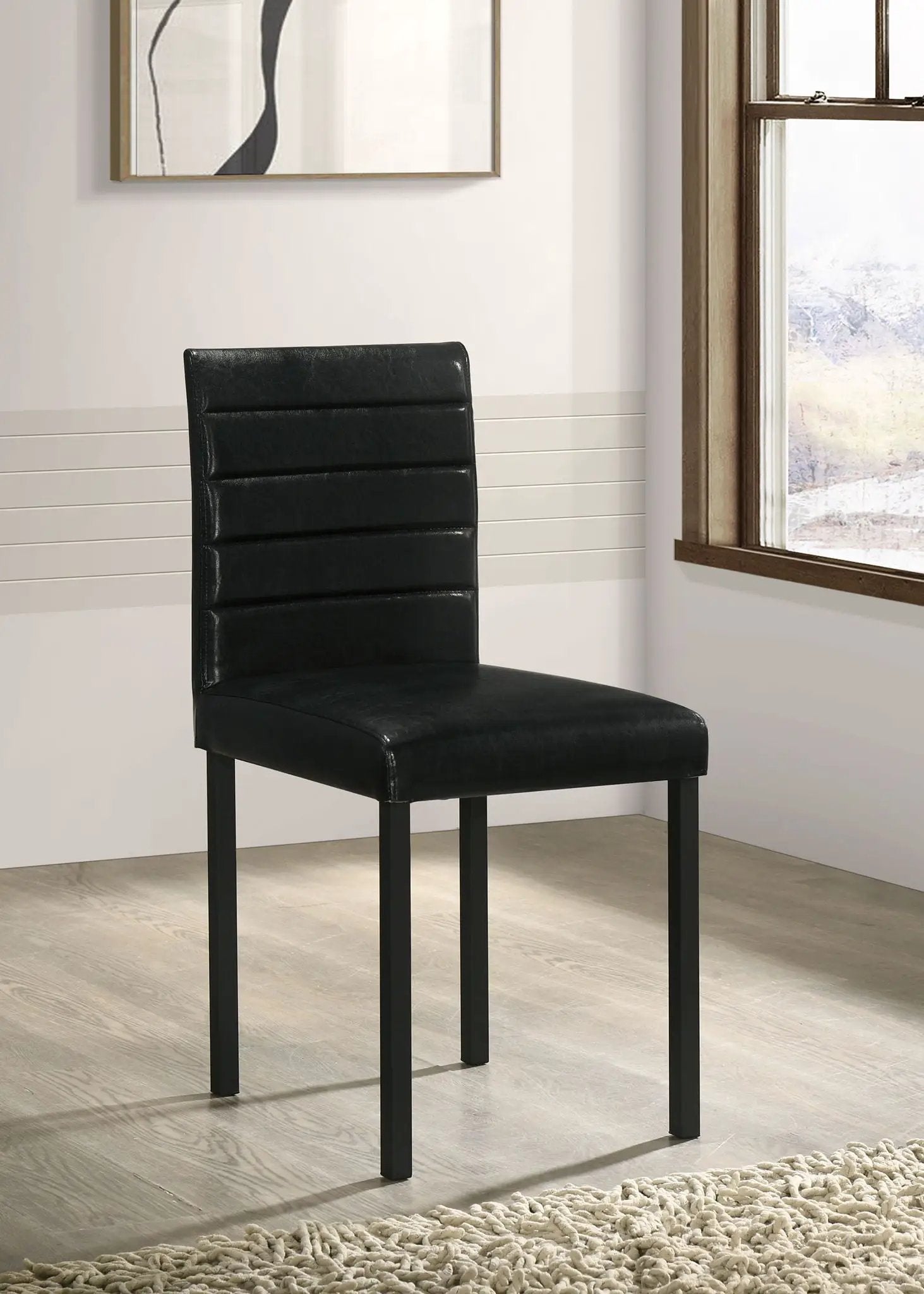 Garza Upholstered Dining Side Chair Black (Set of 4) by Unique Piece Furniture