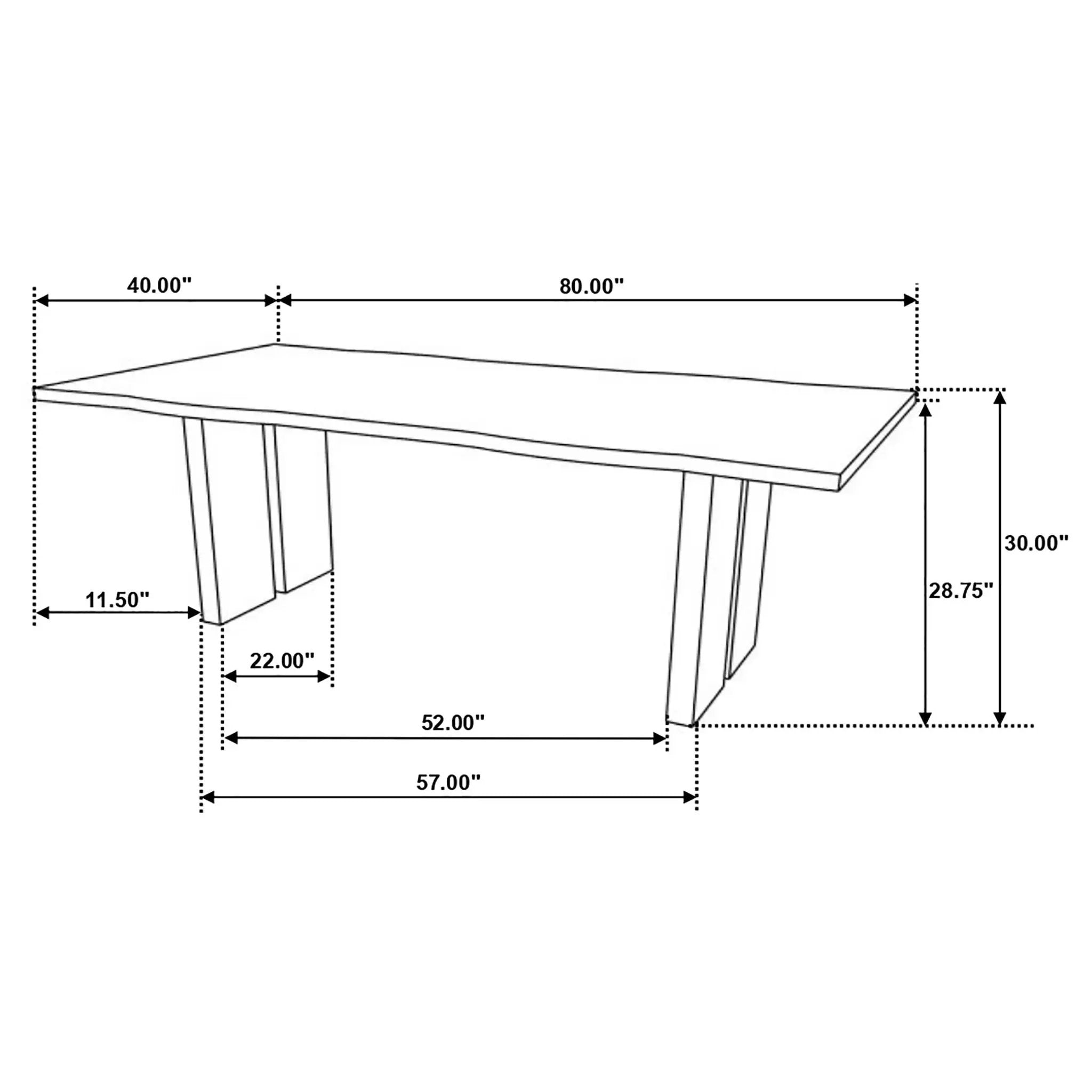Bradshaw 80-inch Live Edge Wood Dining Table Natural Acacia by Unique Piece Furniture