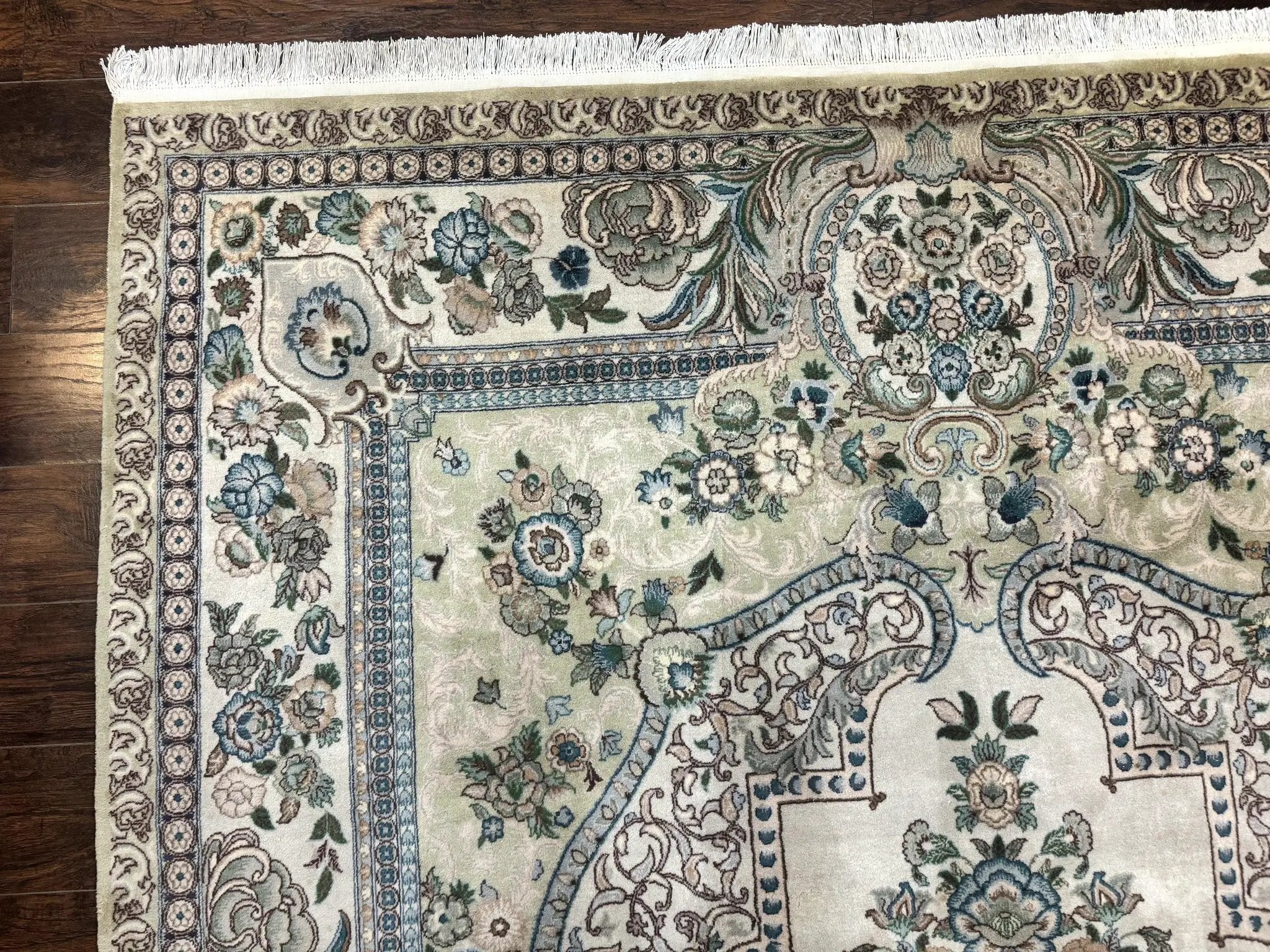 Pak Persian Rug 8 x 10.6, Elegant Oriental Carpet, Floral Medallion, Vintage Handmade Wool Rug, FIne 240 KPSI by Jewel Rugs