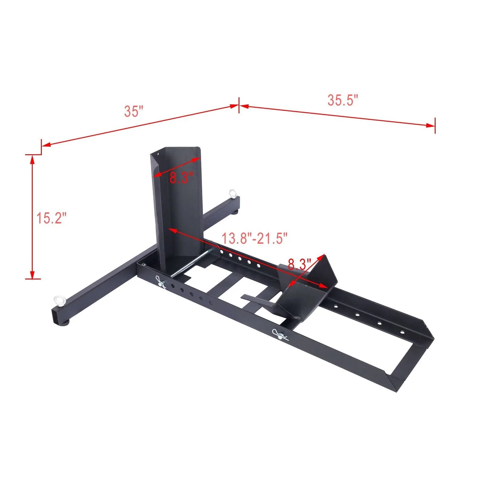 Heavy Duty Adjustable Motorcycle Stand / Wheel Chock 1800 Lb Capacity - Black by HouseOfZazla