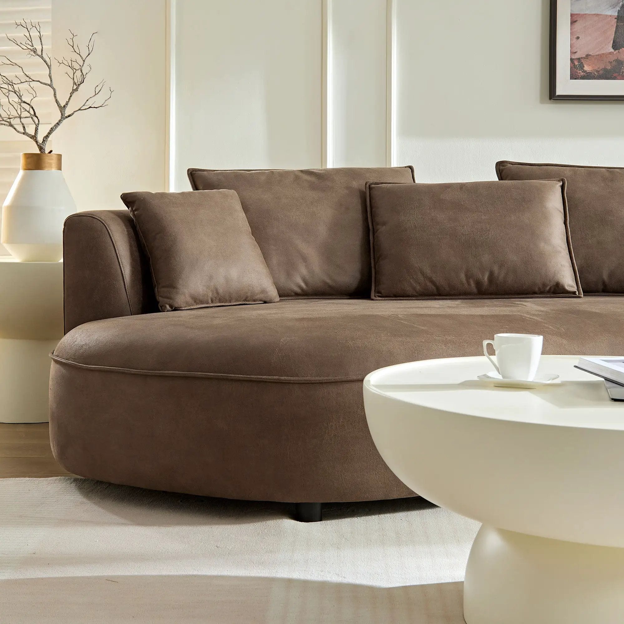 128.74 Inch Modern Sectional Curved Sofa Couch by HouseOfZazla