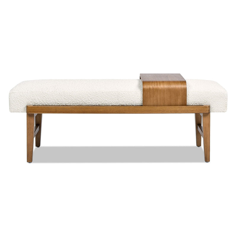 Modern Telephone Bench with Sliding Shelf – Ivory White, photo 7 of 10