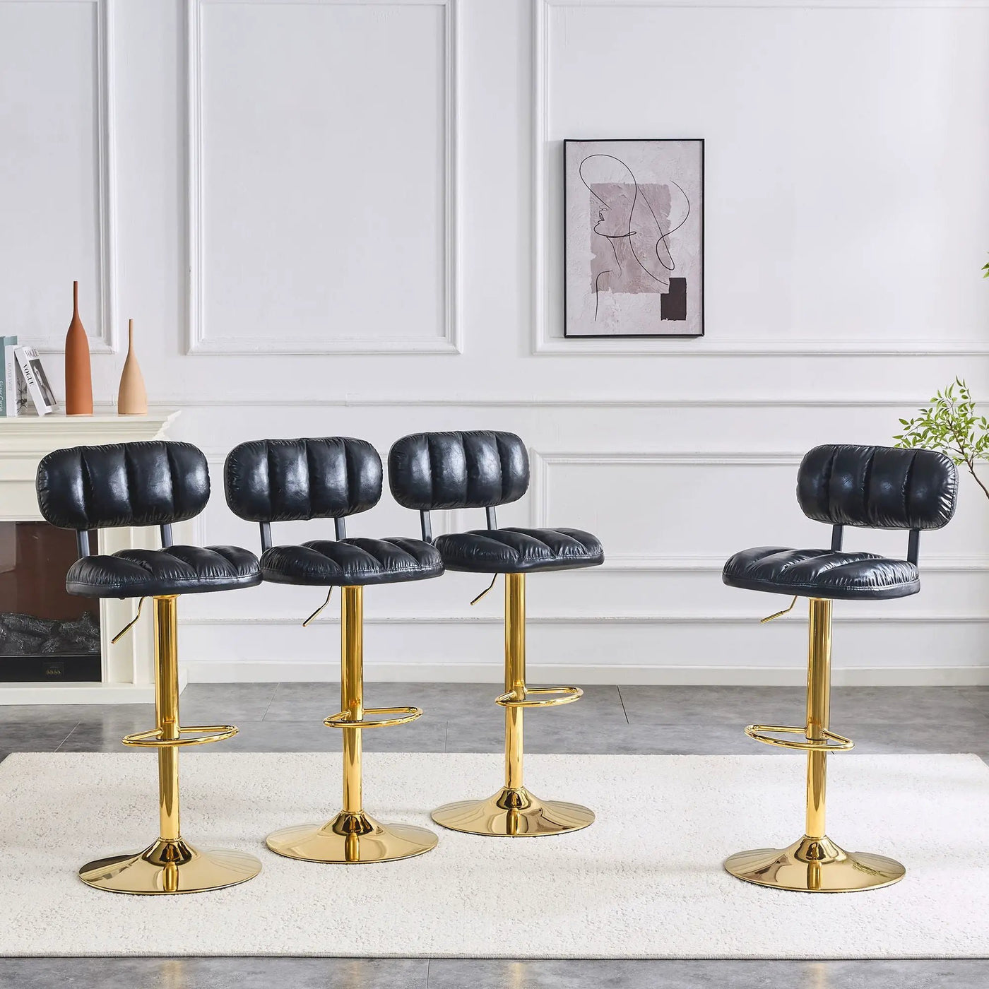 Adjustable Height Bar Stools & Footrest For Kitchen Island (Set of 2) by HouseOfZazla
