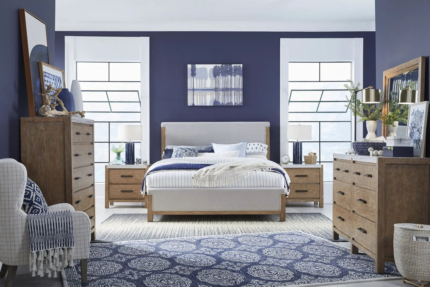 Plum Creek - Upholstered Panel Bed by Unique Piece Furniture