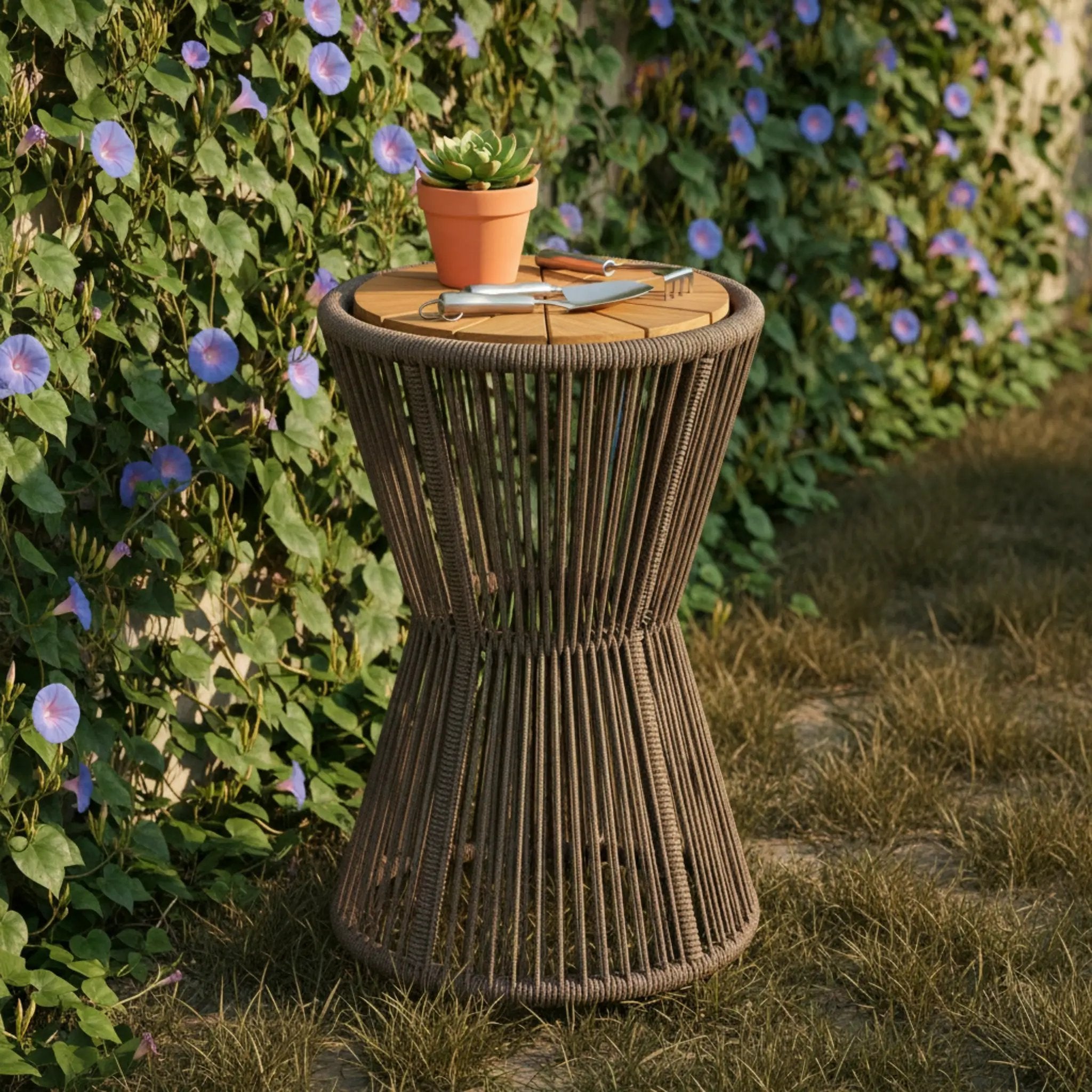 Outdoor Side Table, Dark by HouseOfZazla