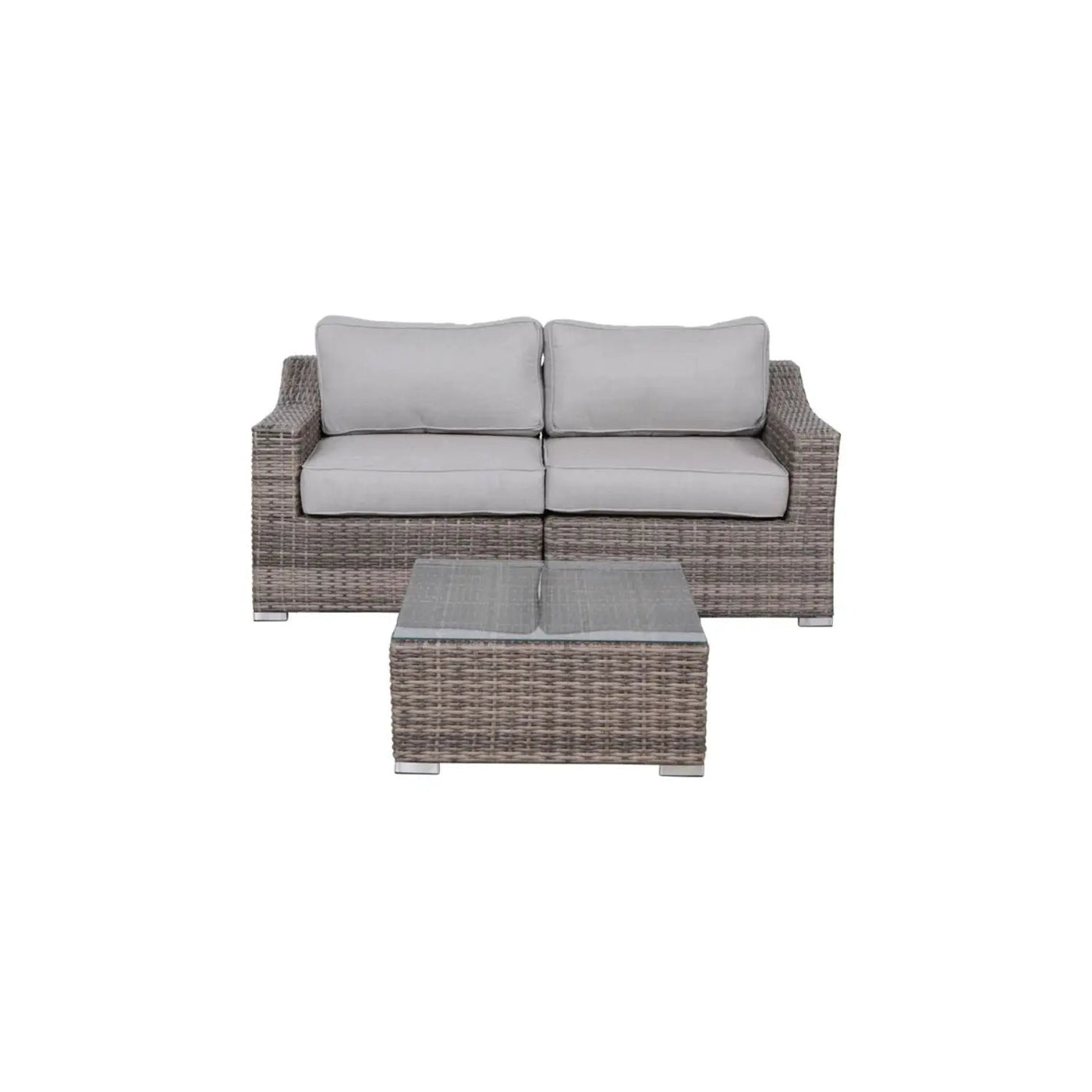 Outdoor Wicker Conversation Set With Cushions, All Weather by Unique Piece Furniture
