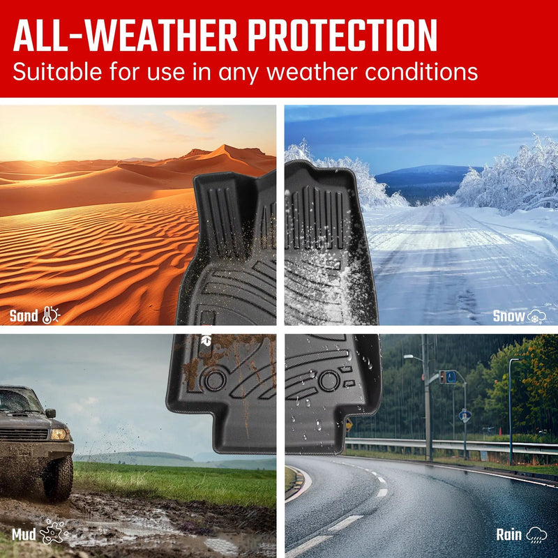 All-Weather TPE Floor Mats for Tesla Model Y 2021-2022 by HouseOfZazla