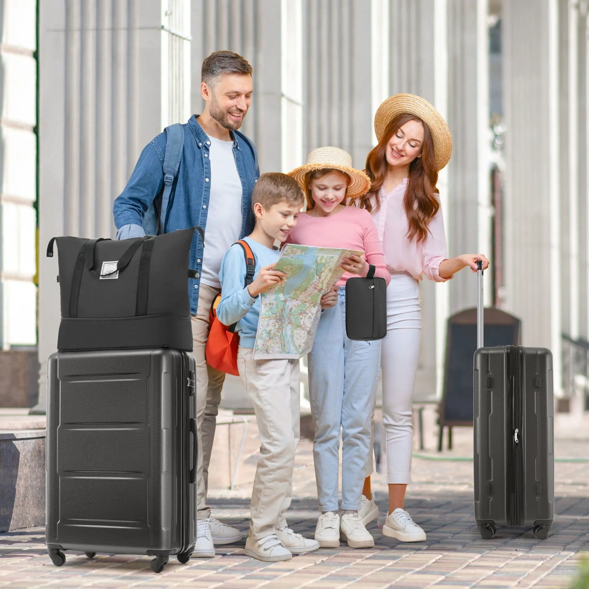 2 Piece Luggage Set With Bags Expanable Spinner Wheels ABS Lightweight Suitcase With Tsa Lock 20" / 24" by HouseOfZazla