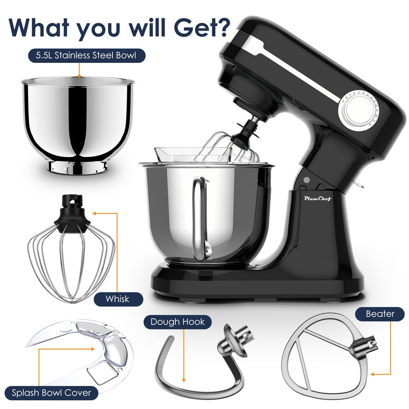 5.5QT Electric Stand Mixer with 12-Speed Tilt-Head – Stainless Steel Bowl, photo 7 of 10