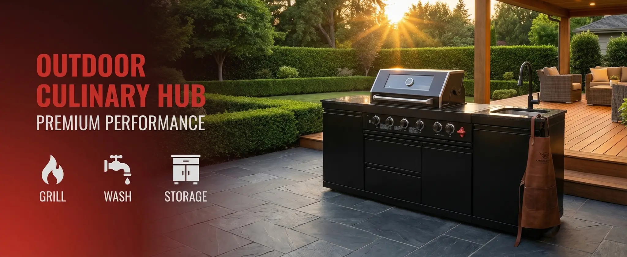 84.7 Inch 4-Burner Deluxe Stainless Steel Propane Gas Outdoor Kitchen Barbecue Island Grill by HouseOfZazla