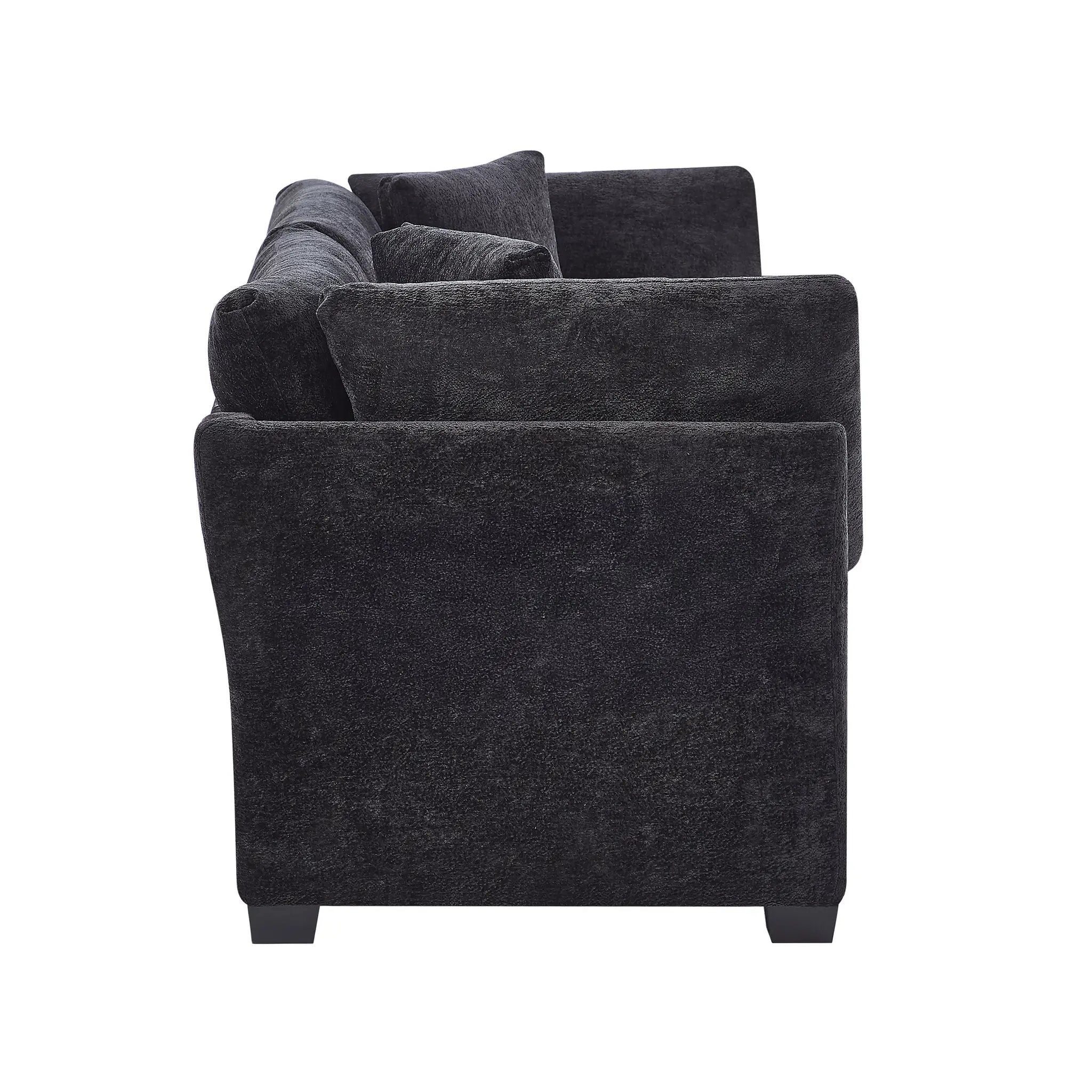 83.50" Modern Flared Arms Sofa (Black) by HouseOfZazla