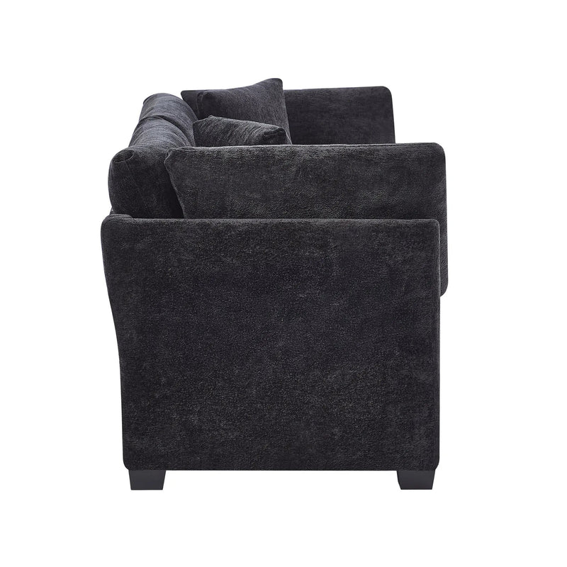 83.50" Modern Flared Arms Sofa (Black) by HouseOfZazla