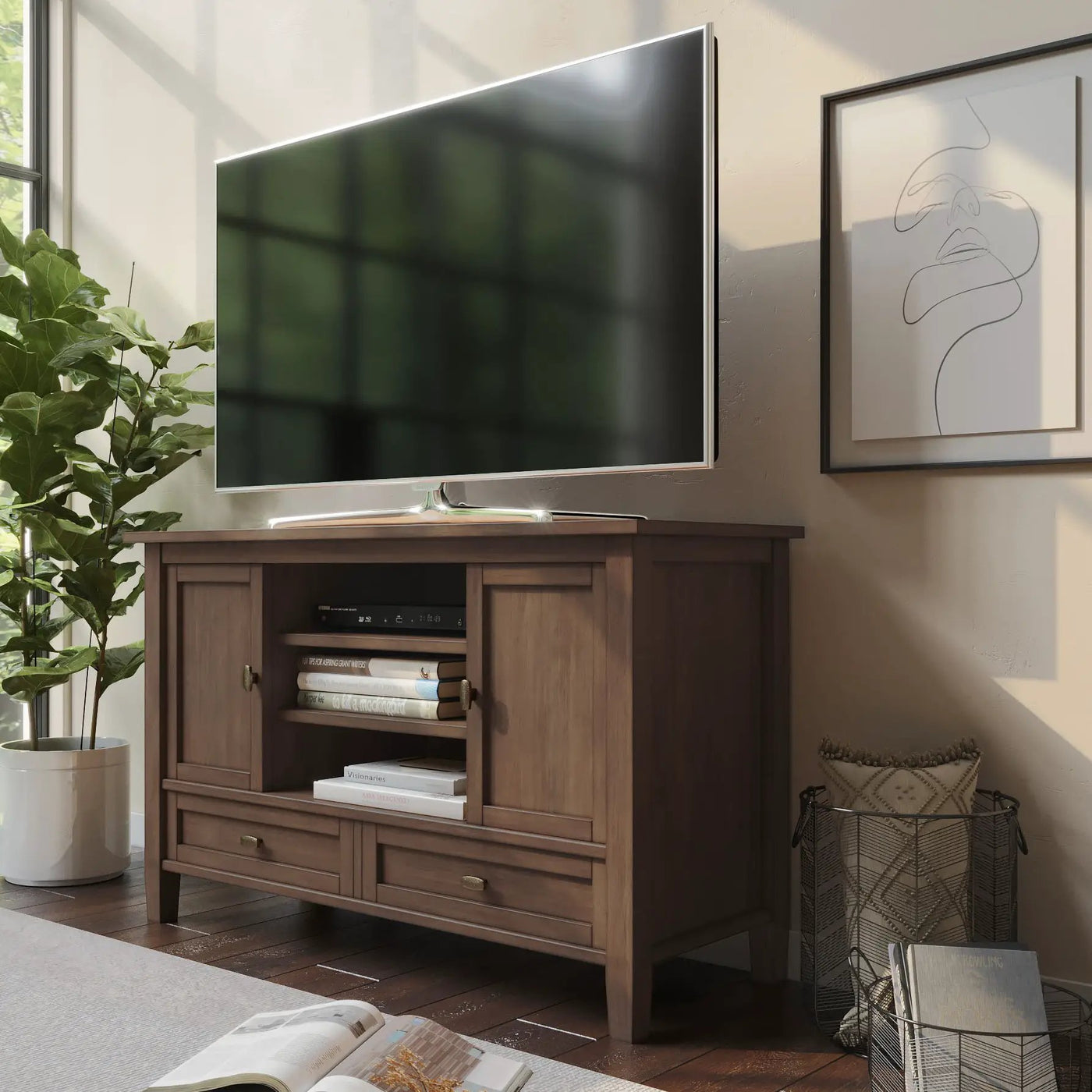 Warm Shaker - TV Media Stand Handcrafted by HouseOfZazla