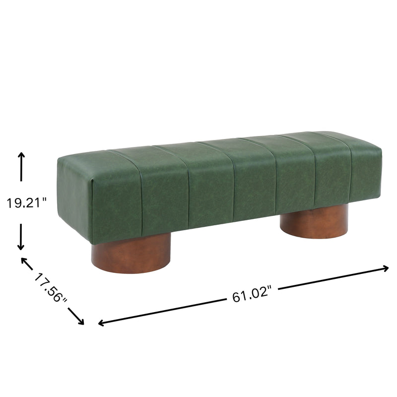 Green PU Upholstered Indoor Dining Bench, photo 5 of 10