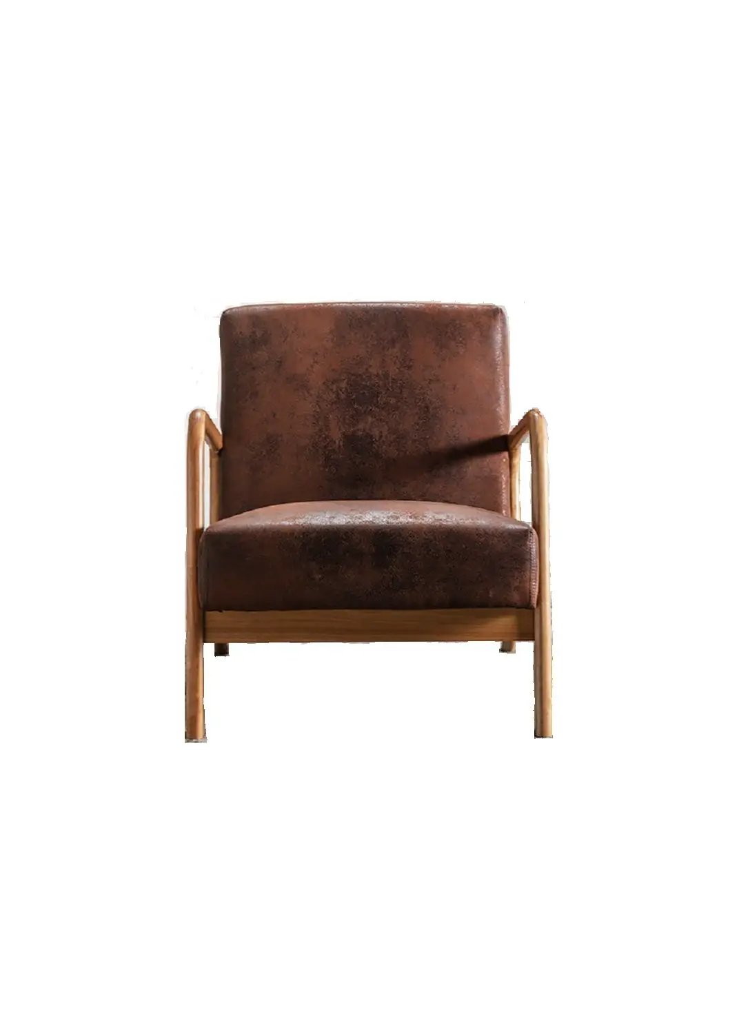 Classic Mid-Century Modern Accent Chairs, Open Framed Armchair With Cushioning by HouseOfZazla