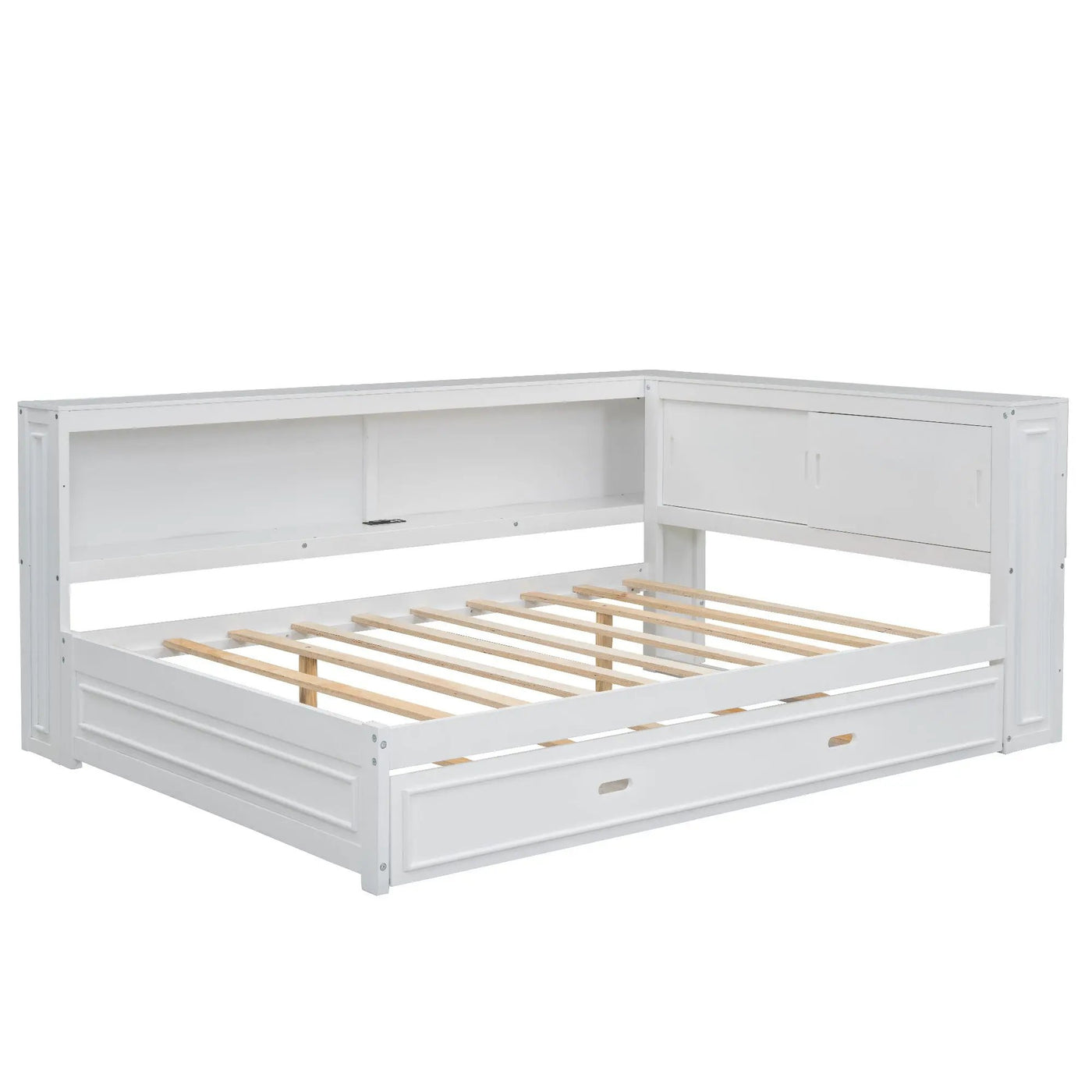 Daybed With Storage Shelves, LED, USB, And Trundle by Unique Piece Furniture