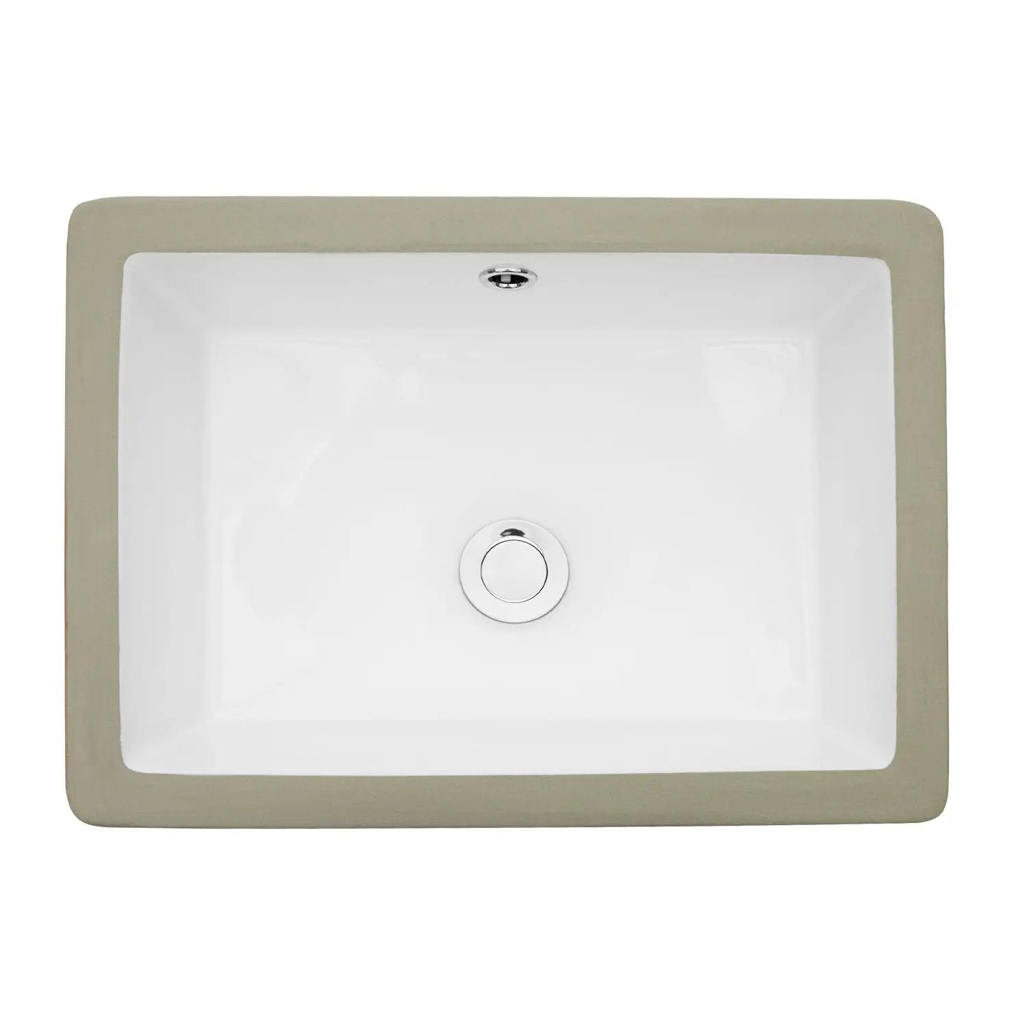 Modern Ceramic Rectangular Undermount Bathroom Sink With Overflow by HouseOfZazla
