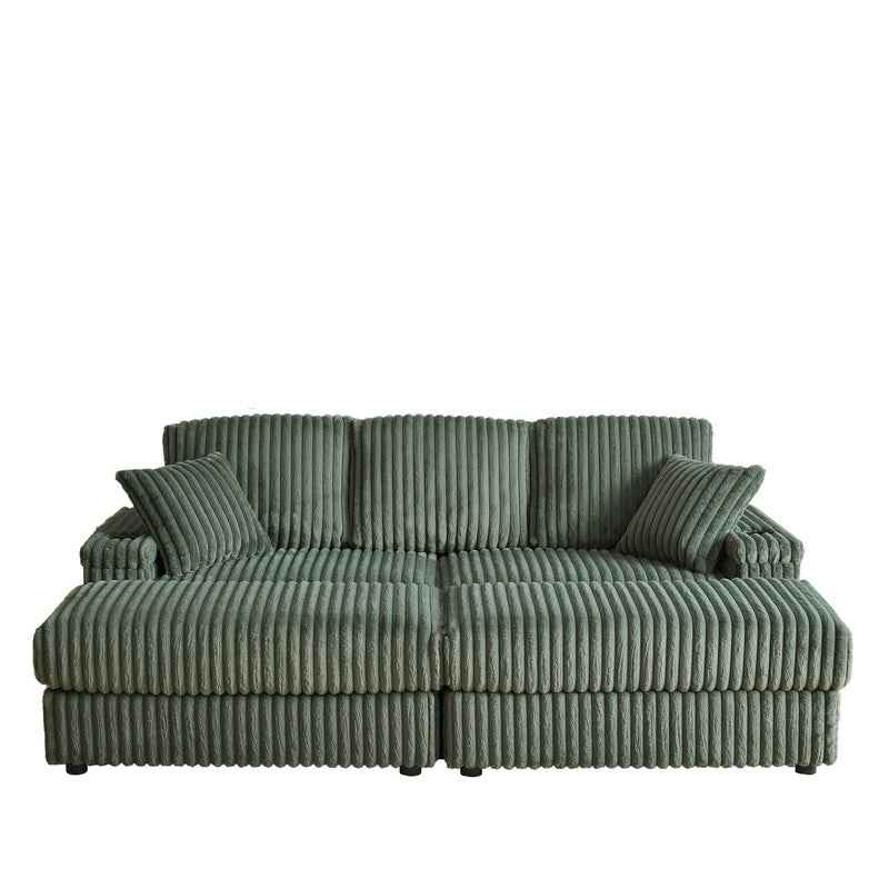 3 Seater Sofa With 2 Ottomans For Living Room by HouseOfZazla