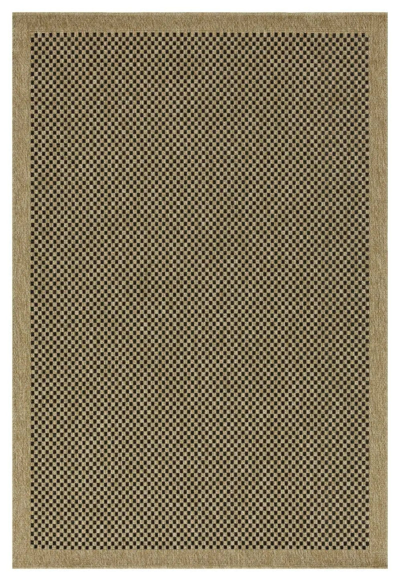 Earth - 5'3" X 7'3" Indoor, Outdoor Area Rug, Polypropylene - Jute / Black by Unique Piece Furniture