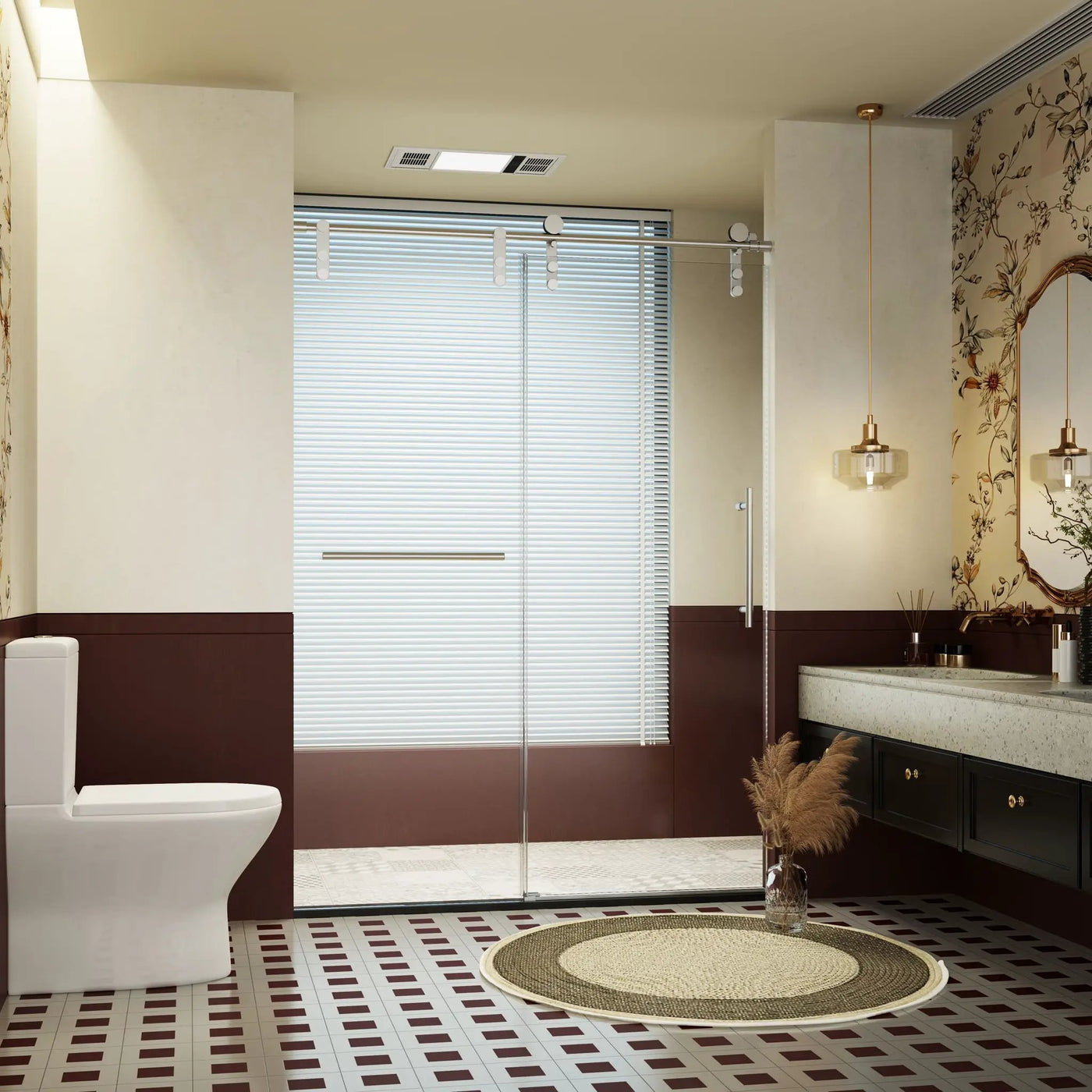 Frameless Single Sliding Shower Doors With Towel Rail & Handle by HouseOfZazla