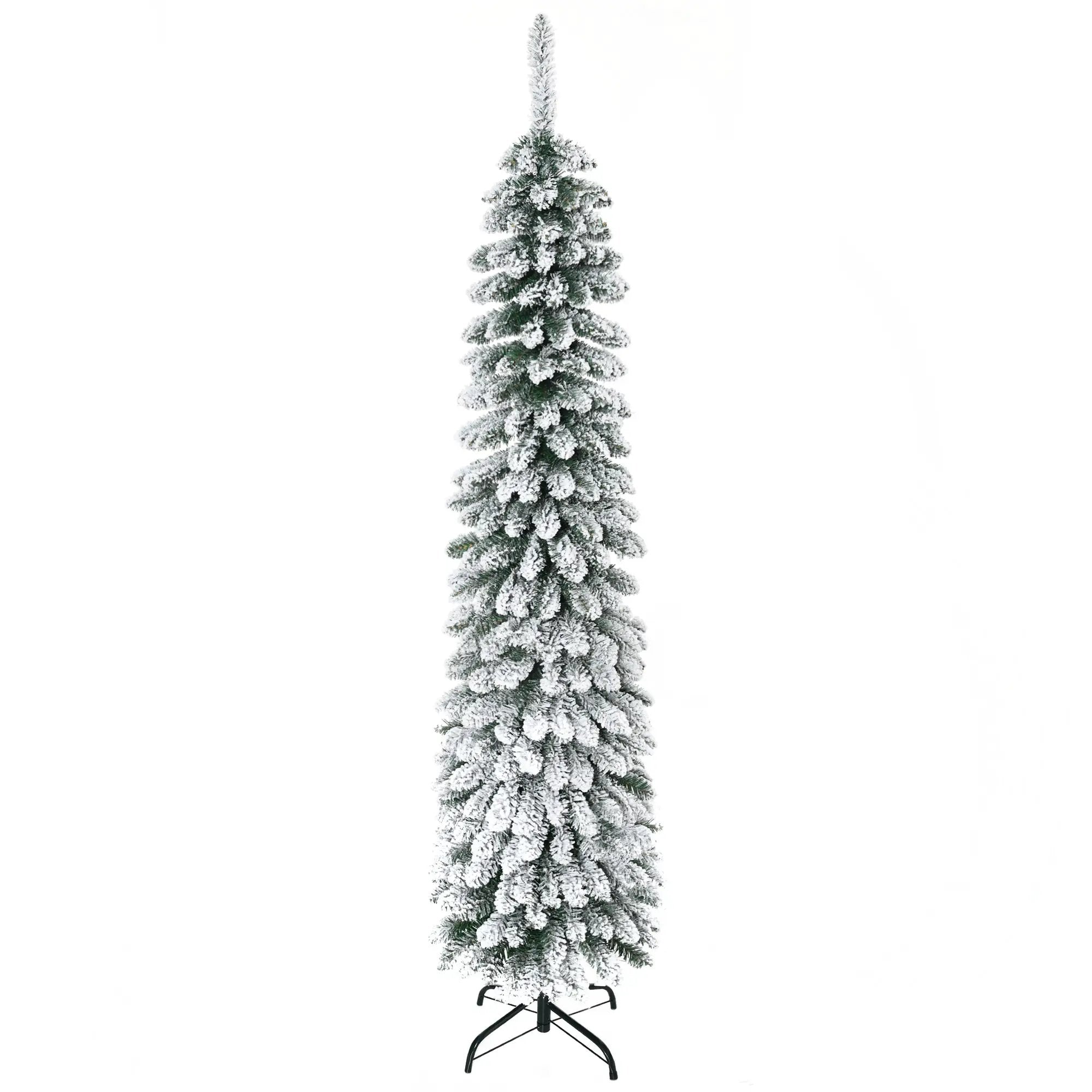 HOMCOM 6' Tall Unlit Snow Flocked Artificial Christmas Tree by HouseOfZazla