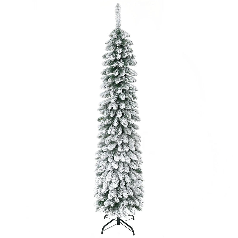HOMCOM 6' Tall Unlit Snow Flocked Artificial Christmas Tree by HouseOfZazla