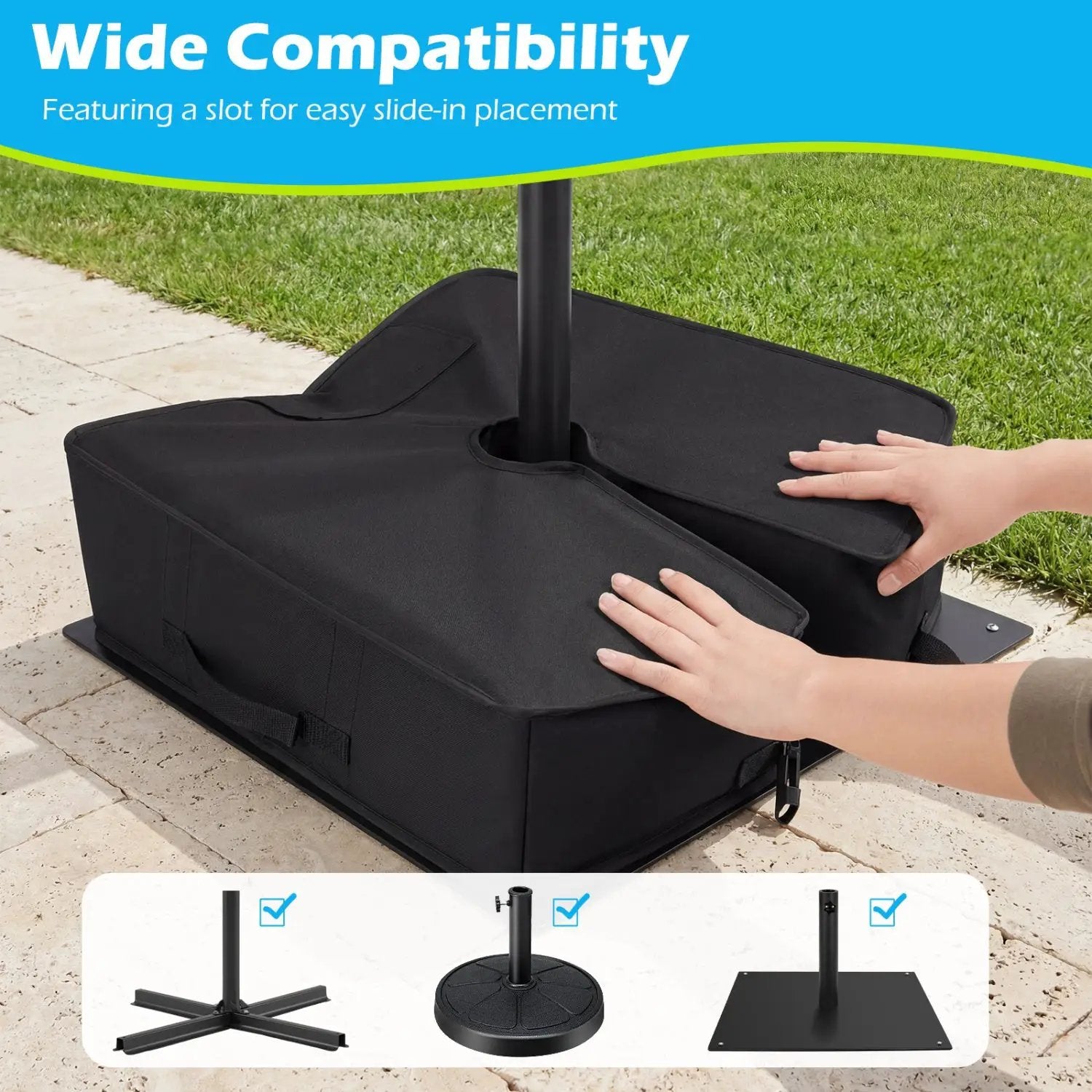 90 LBS Sand-fillable Umbrella Base Weight by DirectDeals