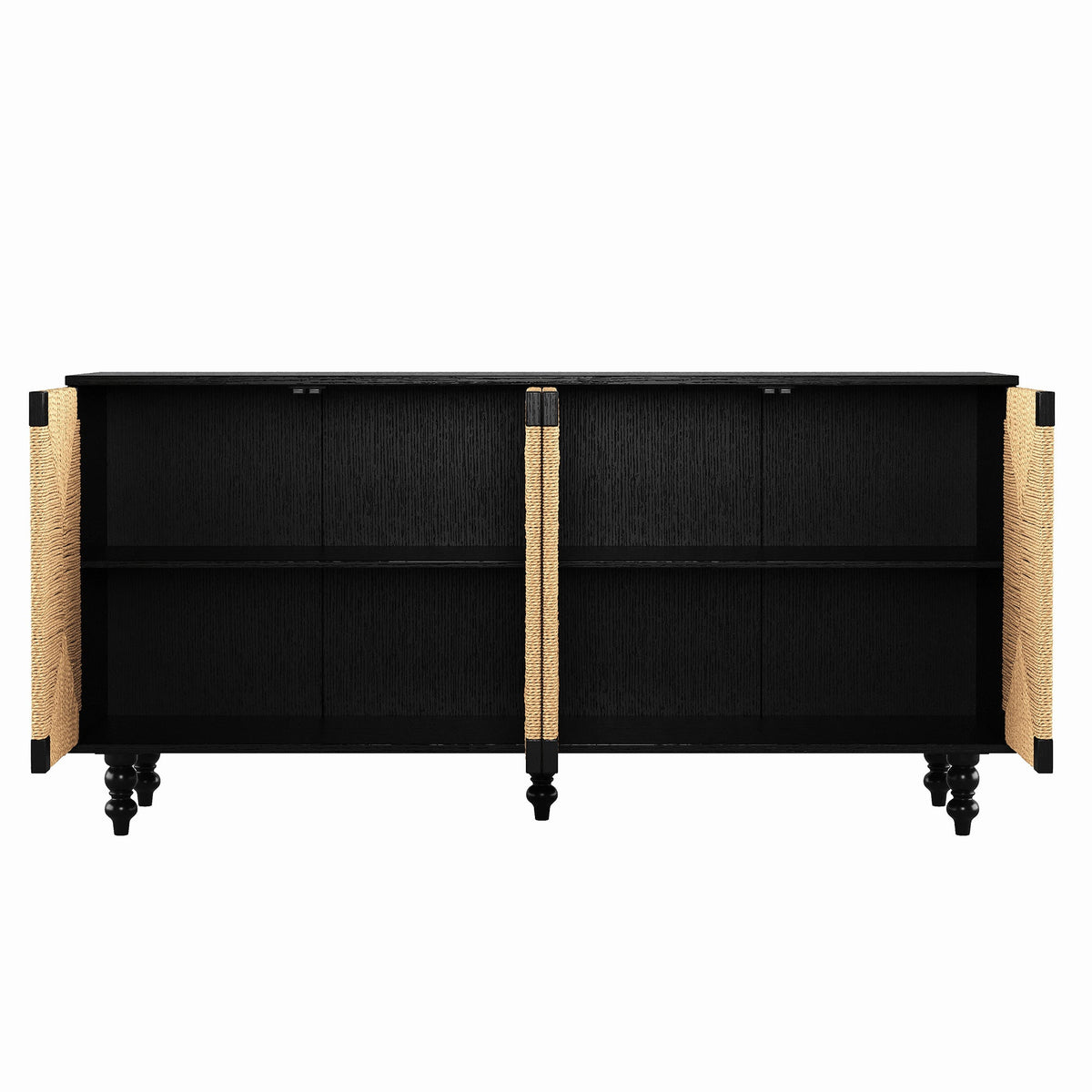 Accent Sideboard with Handwoven Seagrass Doors - Natural, photo 9 of 10