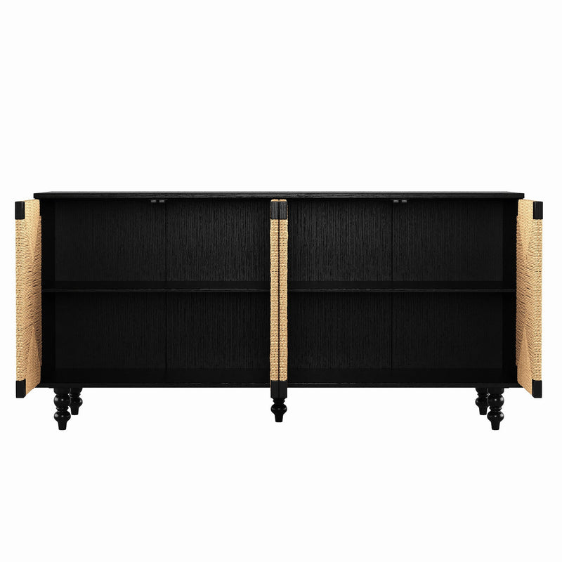 Accent Sideboard with Handwoven Seagrass Doors - Natural, photo 9 of 10