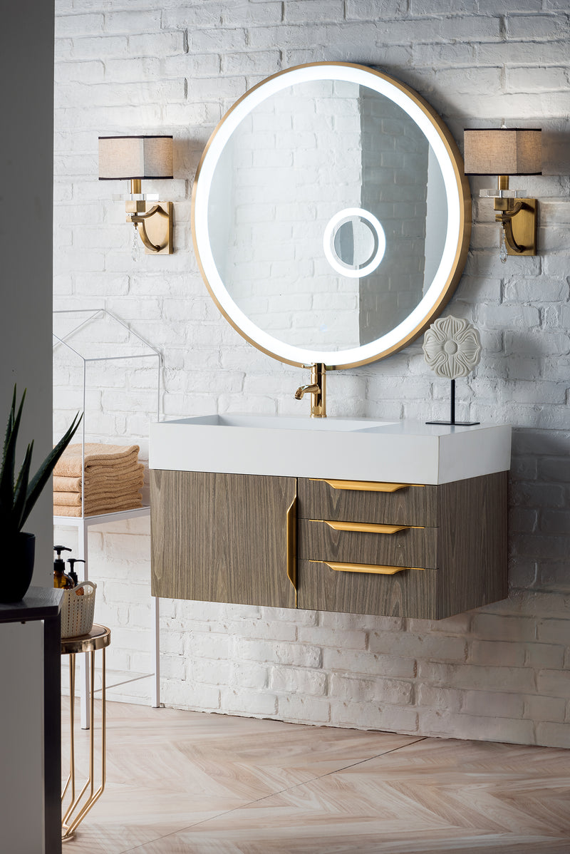James Martin Columbia 36" Floating Single Bathroom Vanity, Ash Gray, view 8