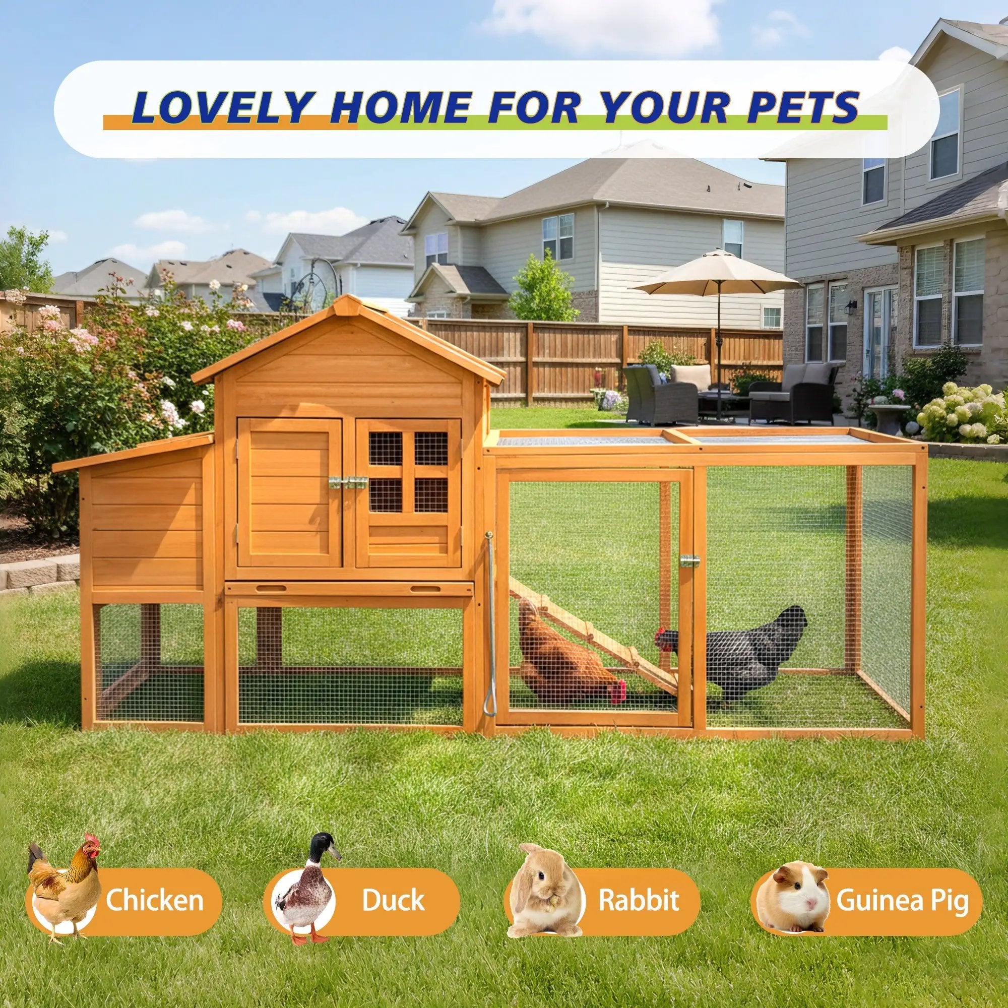 80" Chicken Coop with Nest Box by HouseOfZazla