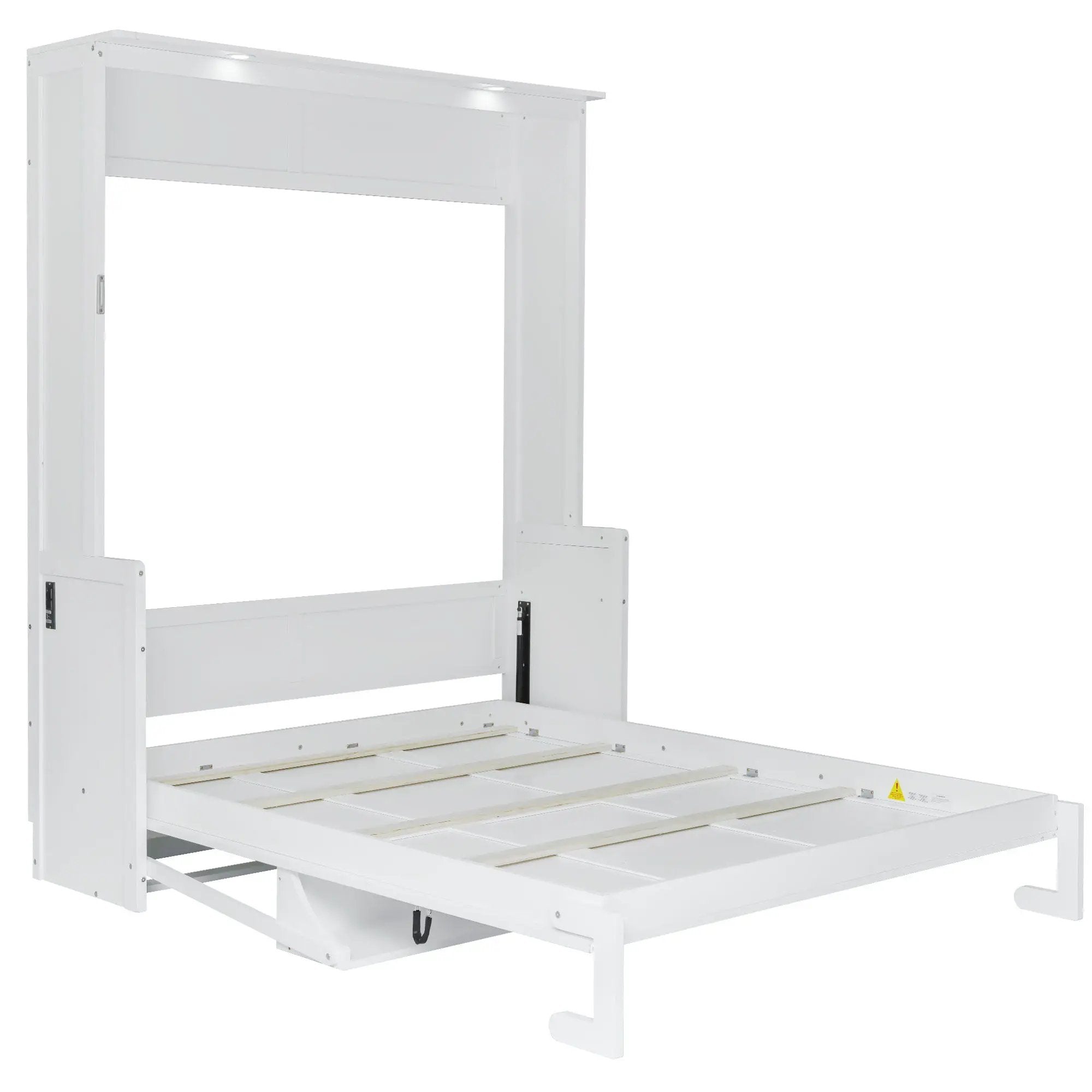 Murphy Bed With Desk, LED Lights & USB Charging Station by HouseOfZazla