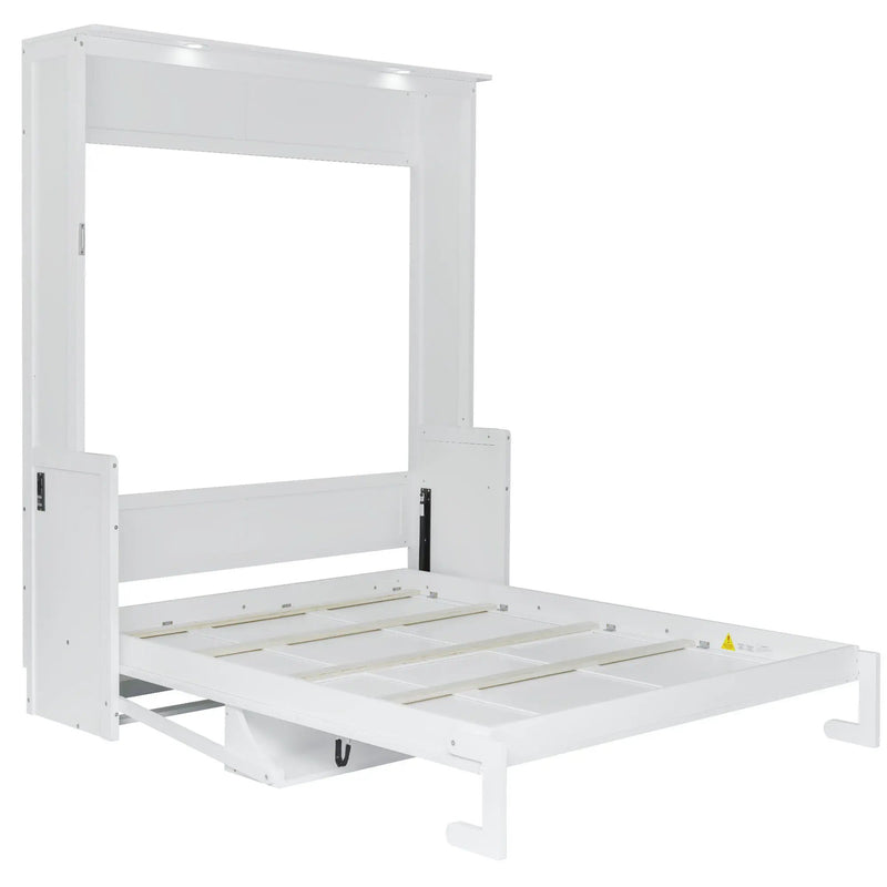 Murphy Bed With Desk, LED Lights & USB Charging Station by HouseOfZazla