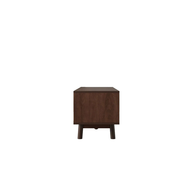 TV Stand For 80" TVs With Sliding Doors And Drawers, Accent Storage Unit - Dark Brown by HouseOfZazla