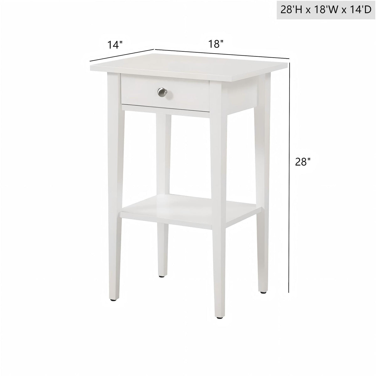 Wood Nightstand with Drawer and Shelf - Multiple Colors, photo 22 of 34