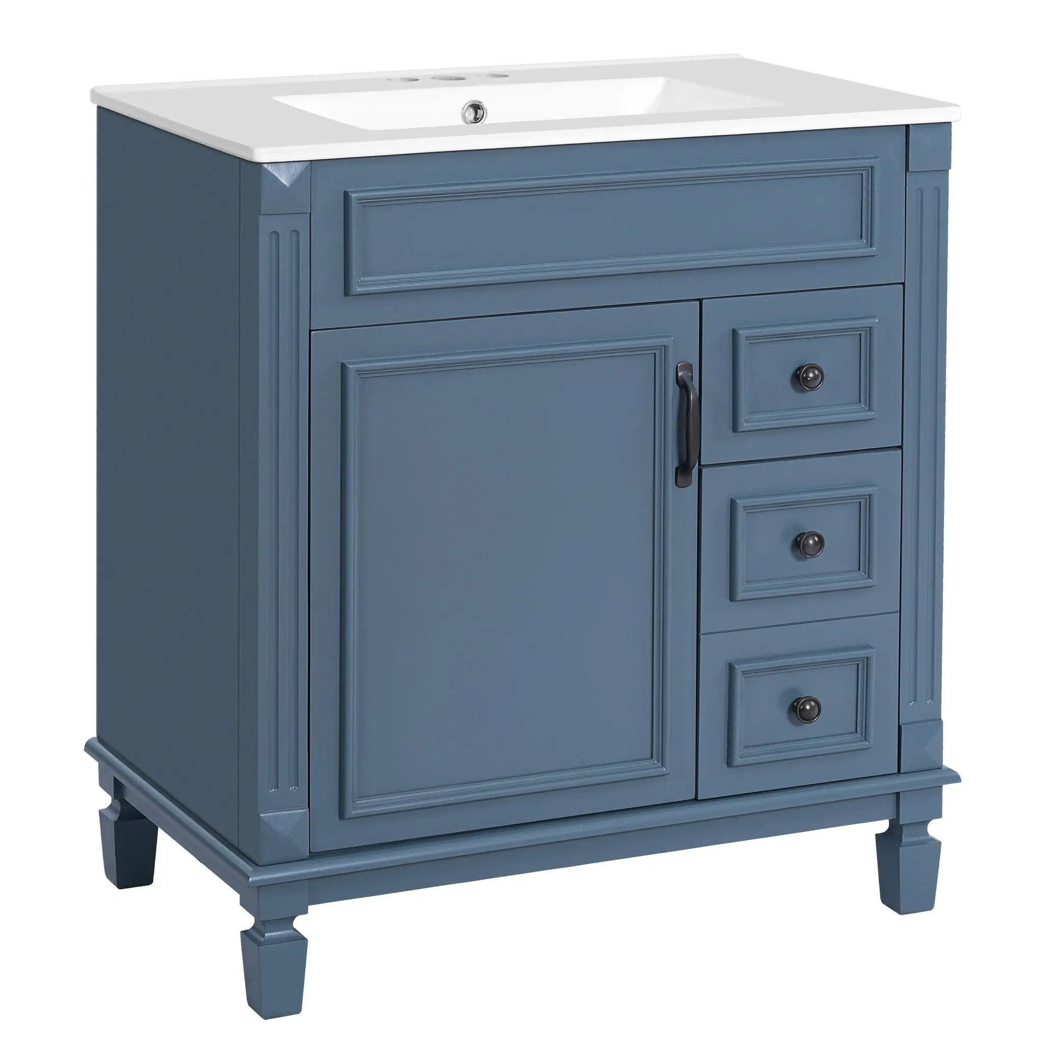 Bathroom Vanity With Sink, Cabinet With 2 Drawers And Adjustable Shelf by HouseOfZazla