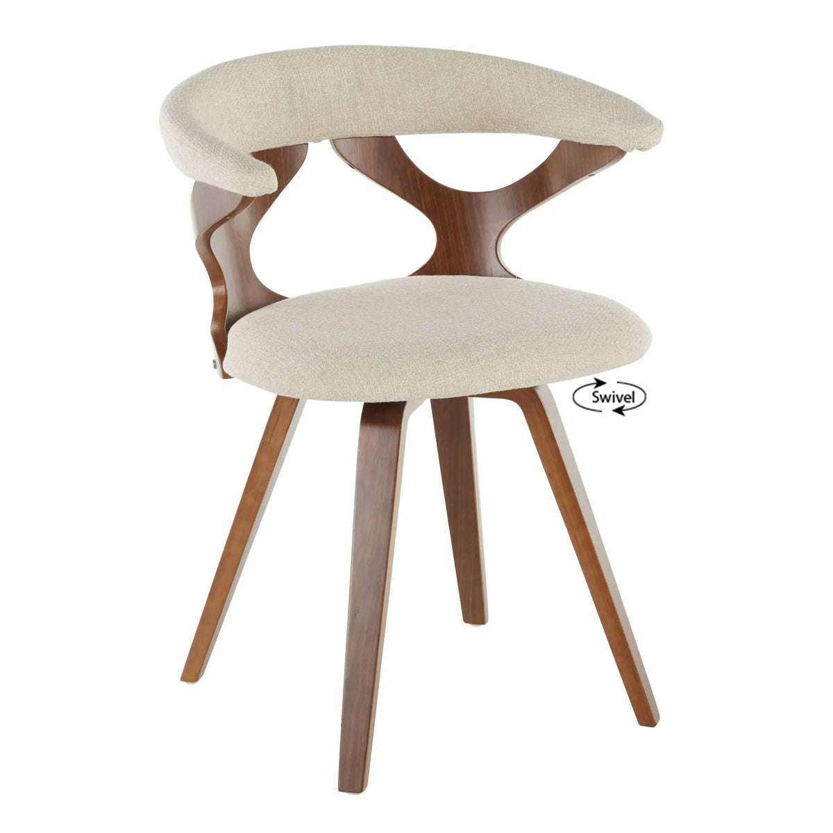 Gardenia - Mid-Century Modern Dining Chair With Swivel by HouseOfZazla