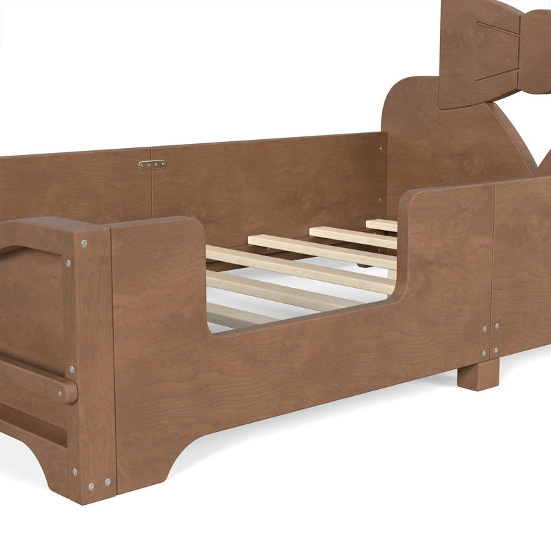 Twin Size Kids Platform Bed with Full Surround Guardrails by HouseOfZazla