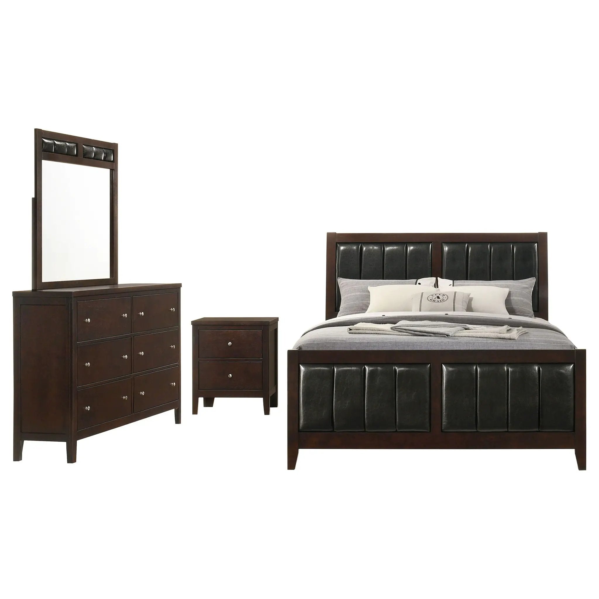 Carlton 4-piece California King Bedroom Set Cappuccino by Unique Piece Furniture