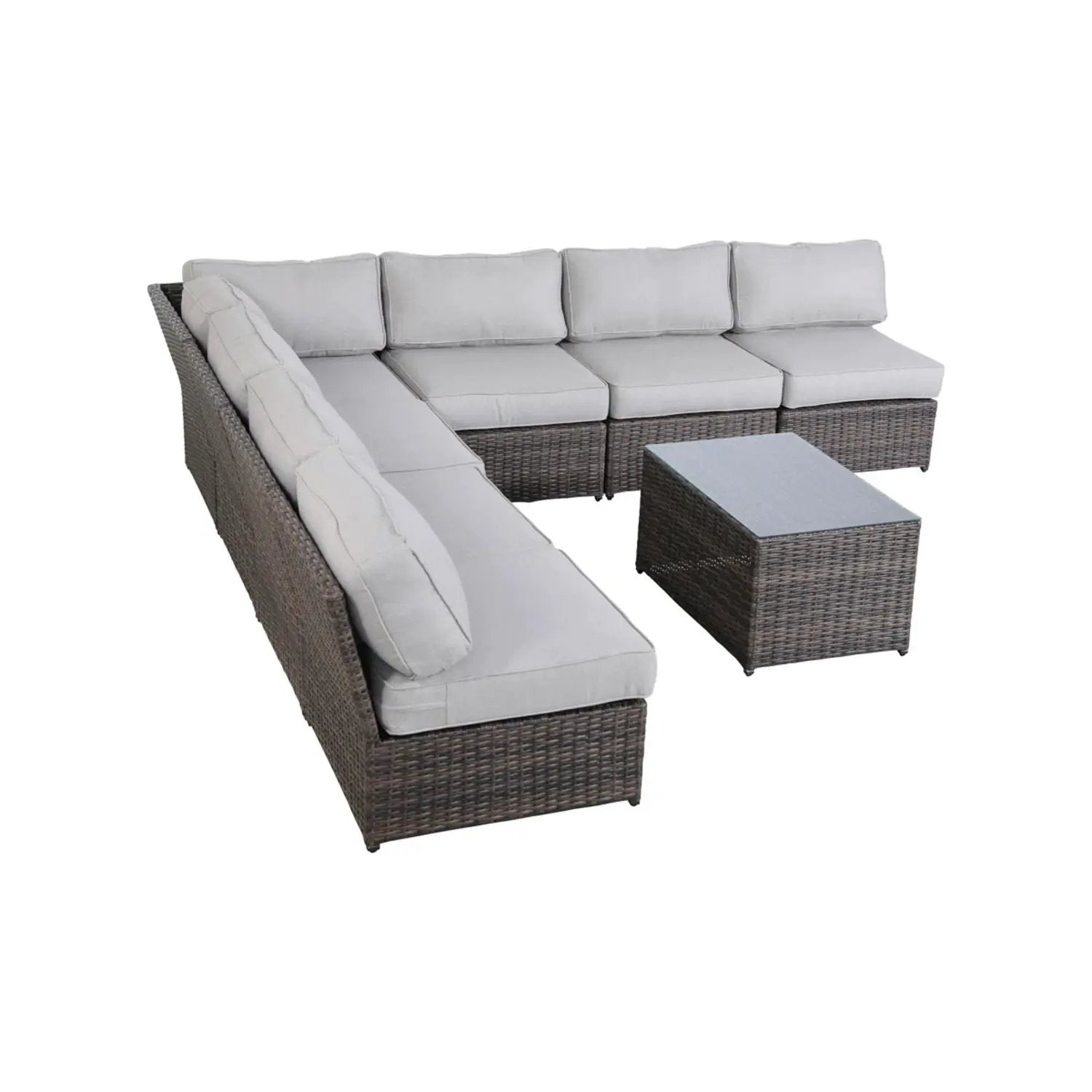Comfortable Modern Patio Rattan Sectional Set With Cushions by Unique Piece Furniture