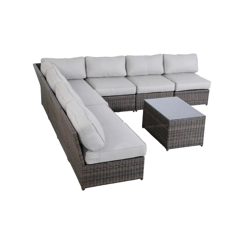 Comfortable Modern Patio Rattan Sectional Set With Cushions by Unique Piece Furniture