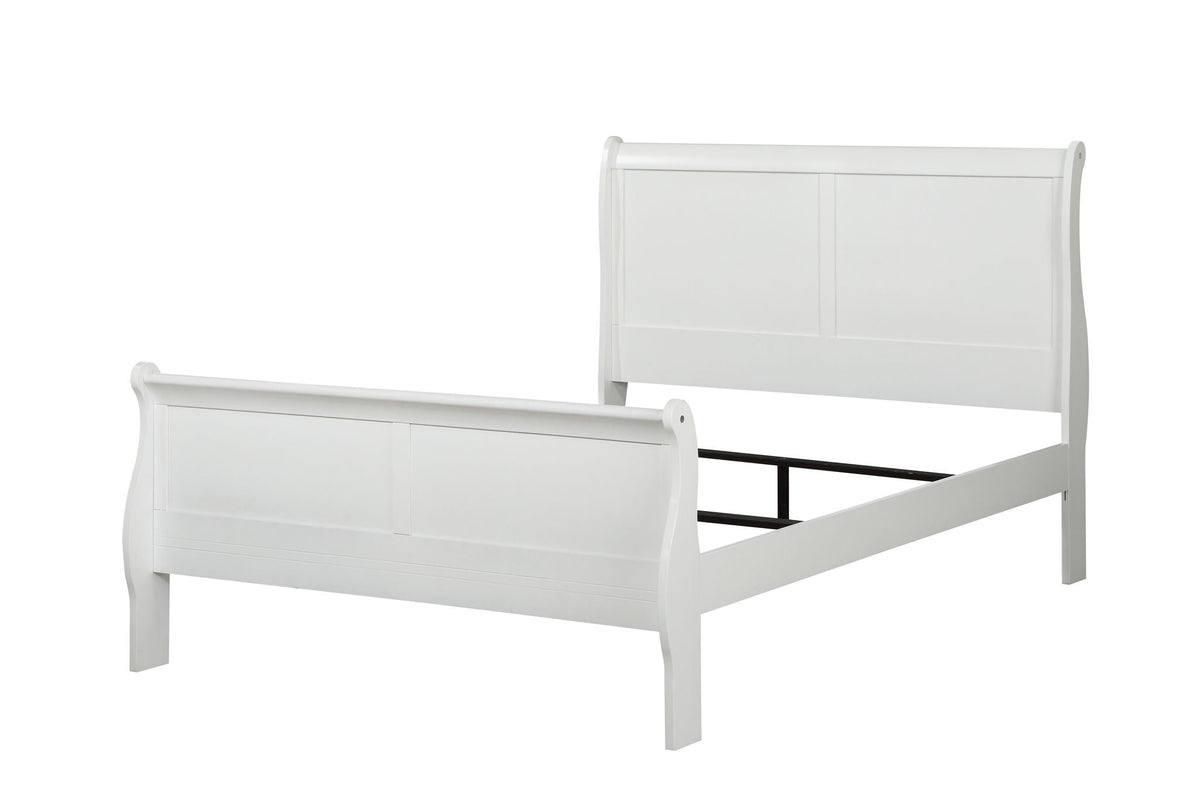 Louis Philippe Sleigh Style Bed with Classic Wood Construction - Multiple Colors, photo 29 of 40