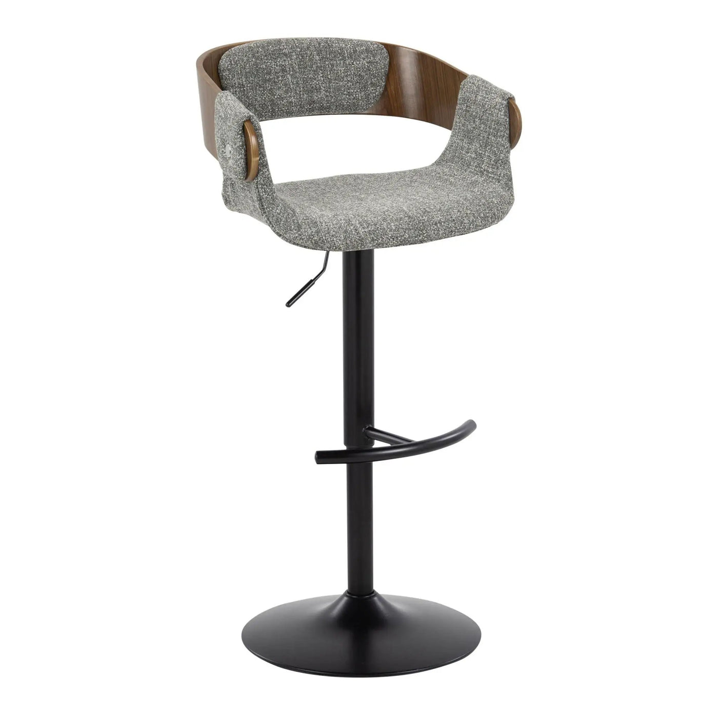 Elisa - Mid Century Modern Adjustable Barstool With Swivel & Rounded T Footrest (Set of 2) by HouseOfZazla