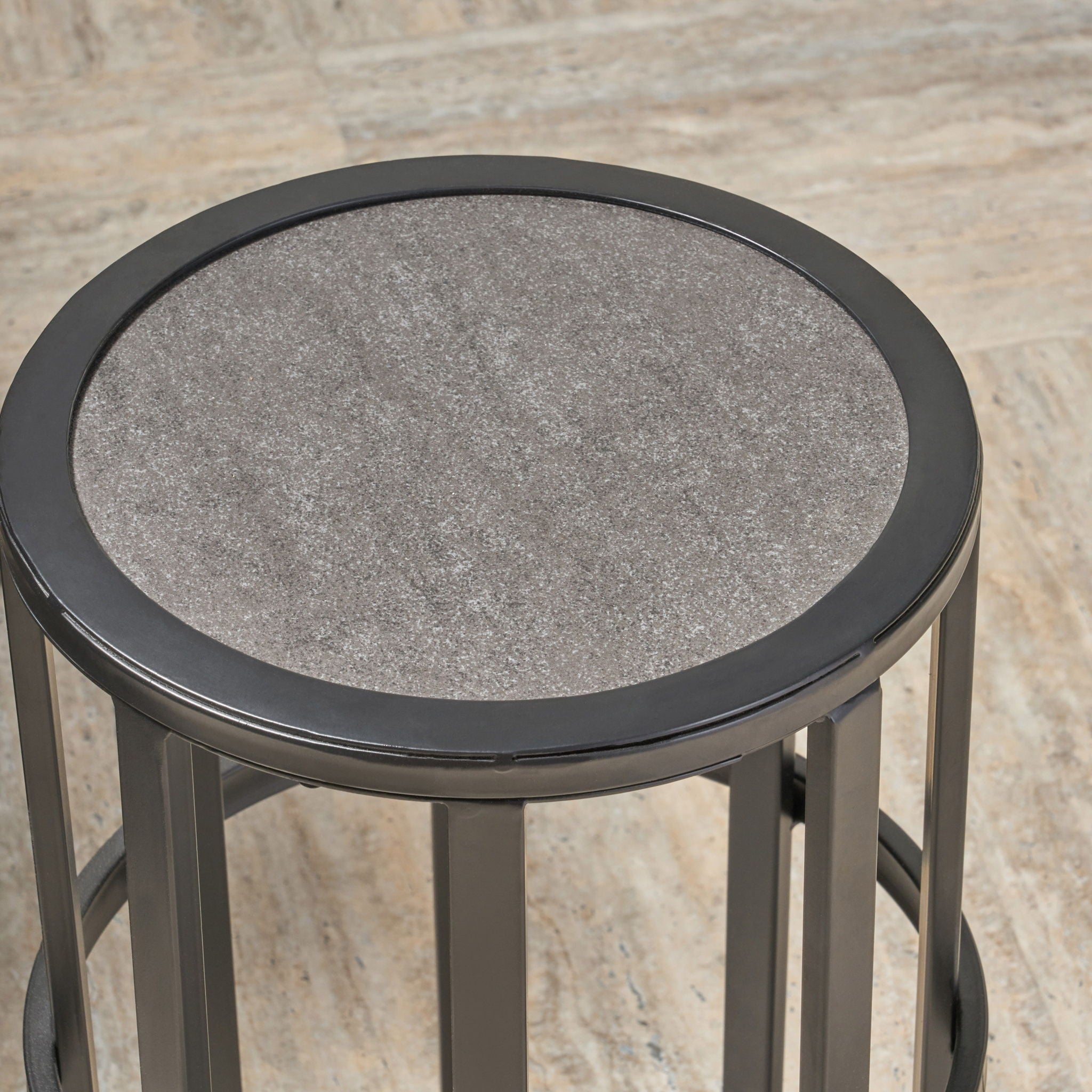 Outdoor Powder Coated Side Table - Gray by HouseOfZazla