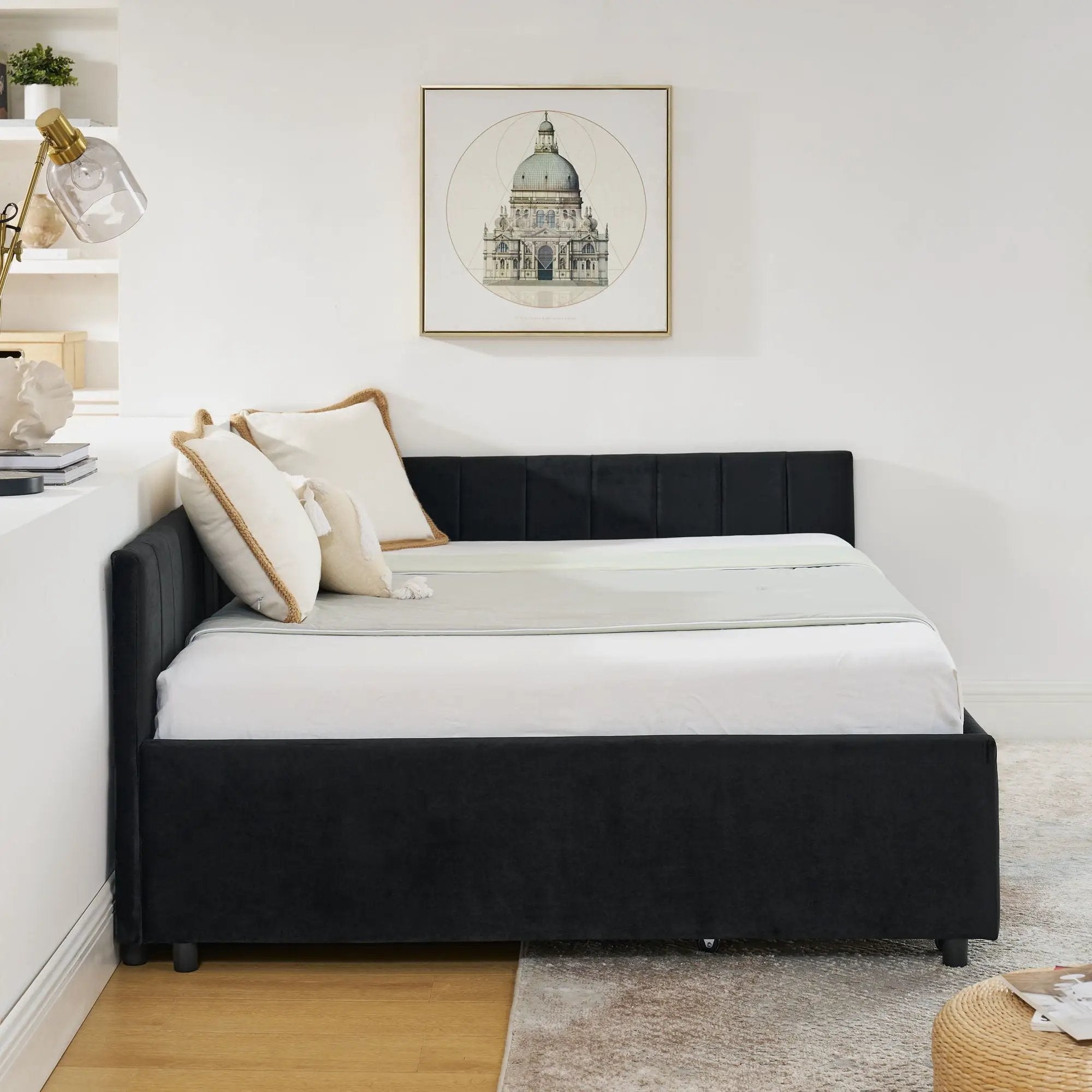 Upholstered Tufted Daybed Frame With Storage Drawers by HouseOfZazla