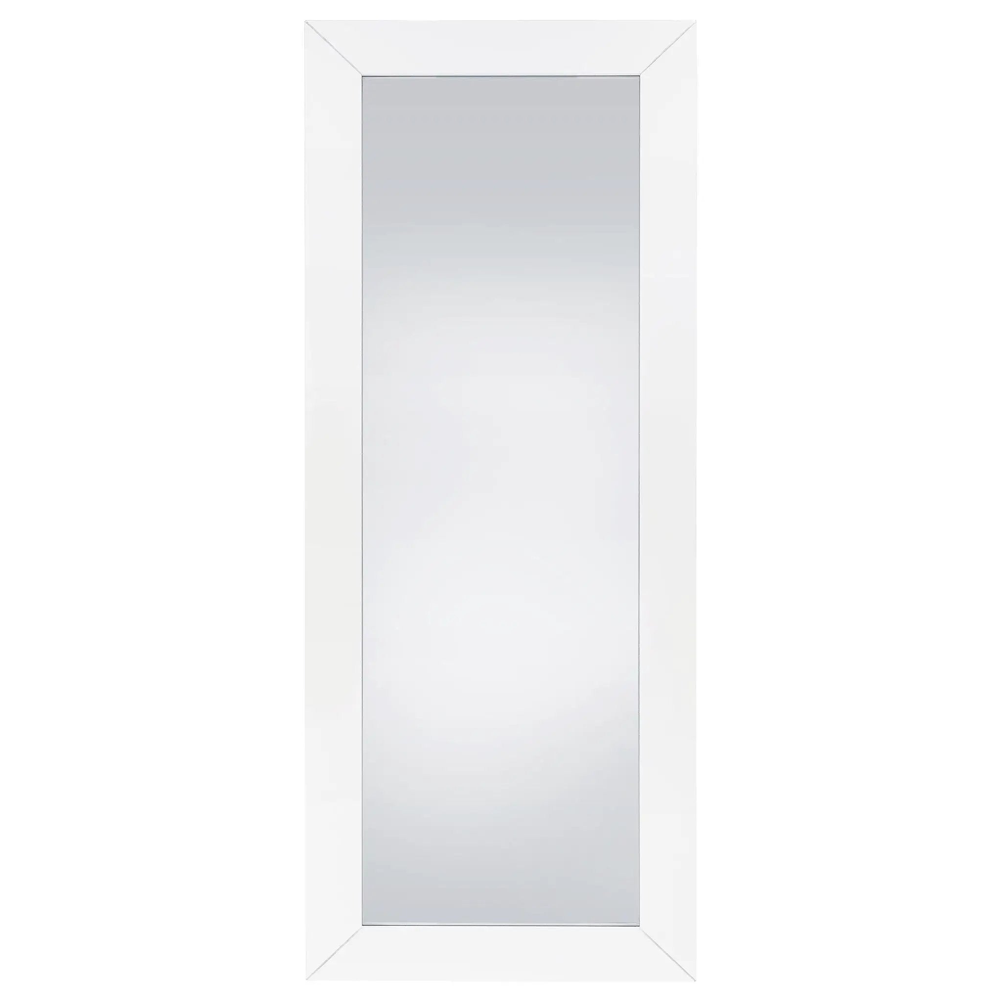 Cadence Tempered Glass Full Length Mirror White High Gloss by Unique Piece Furniture