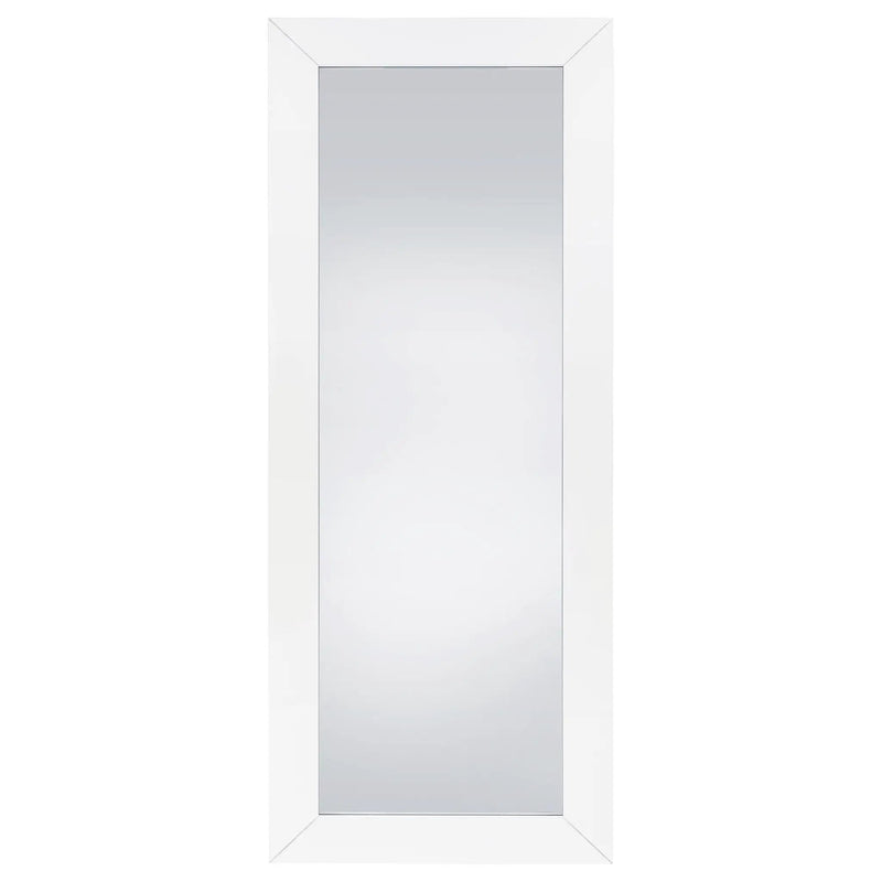 Cadence Tempered Glass Full Length Mirror White High Gloss by Unique Piece Furniture