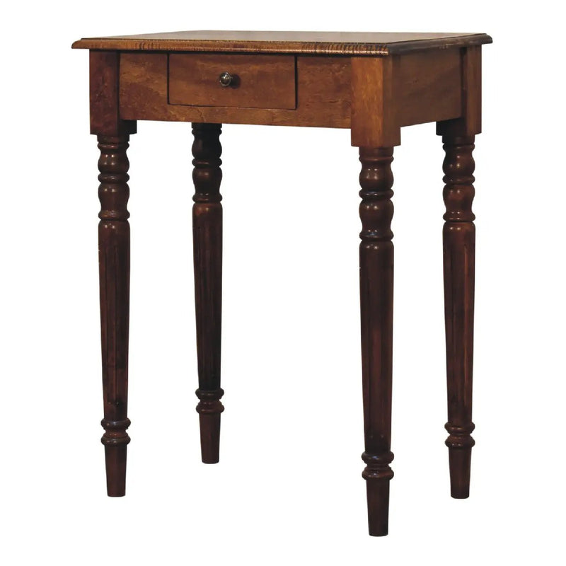 Artisan Furniture Solid Wood Chestnut Turned Leg Writing Desk, 1-Drawer by HouseOfZazla
